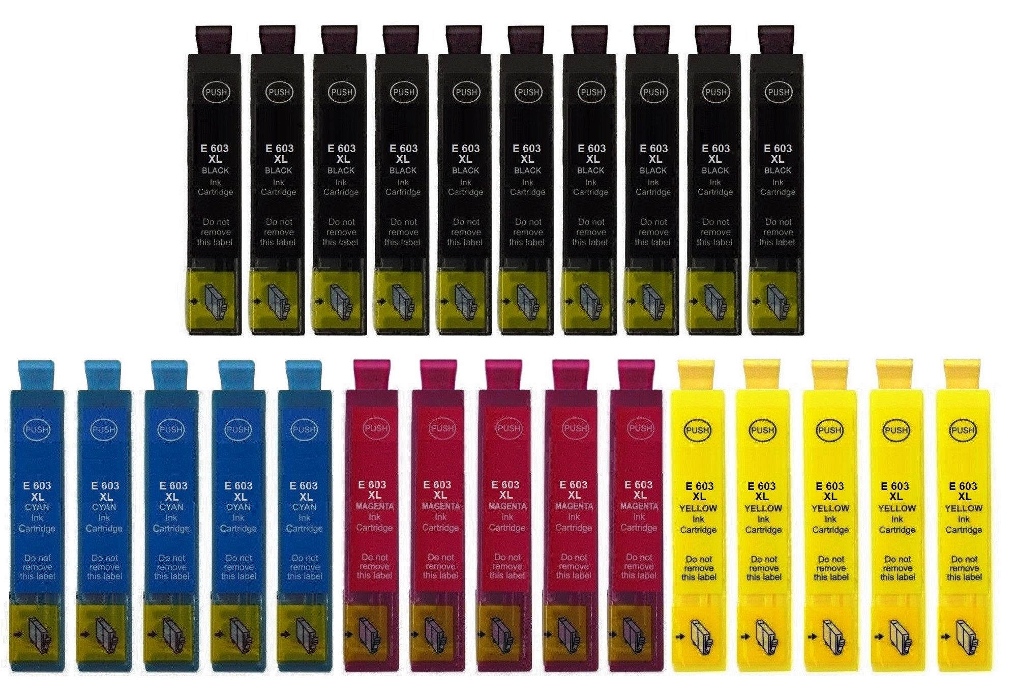 inkpro 25 Druckerpatronen 603XL kompatibel mit Epson 603 XL, Tintenpatrone (für XP-2100, XP-2105, XP-2150, XP-2155, XP-3100, XP-3105, XP-3150, XP-3155, XP-4100, XP-4105, XP-4150, XP-4155, WF-2810 DWF, WF-2820 DWF, WF-2830 DWF, WF-2835 DWF, WF-2840 DWF, WF-2845 DWF, WF-2850 DWF, WF-2870 DWF, 25-tlg., 10 x Schwarz und je 5 x Cyan, Magenta, Gelb)