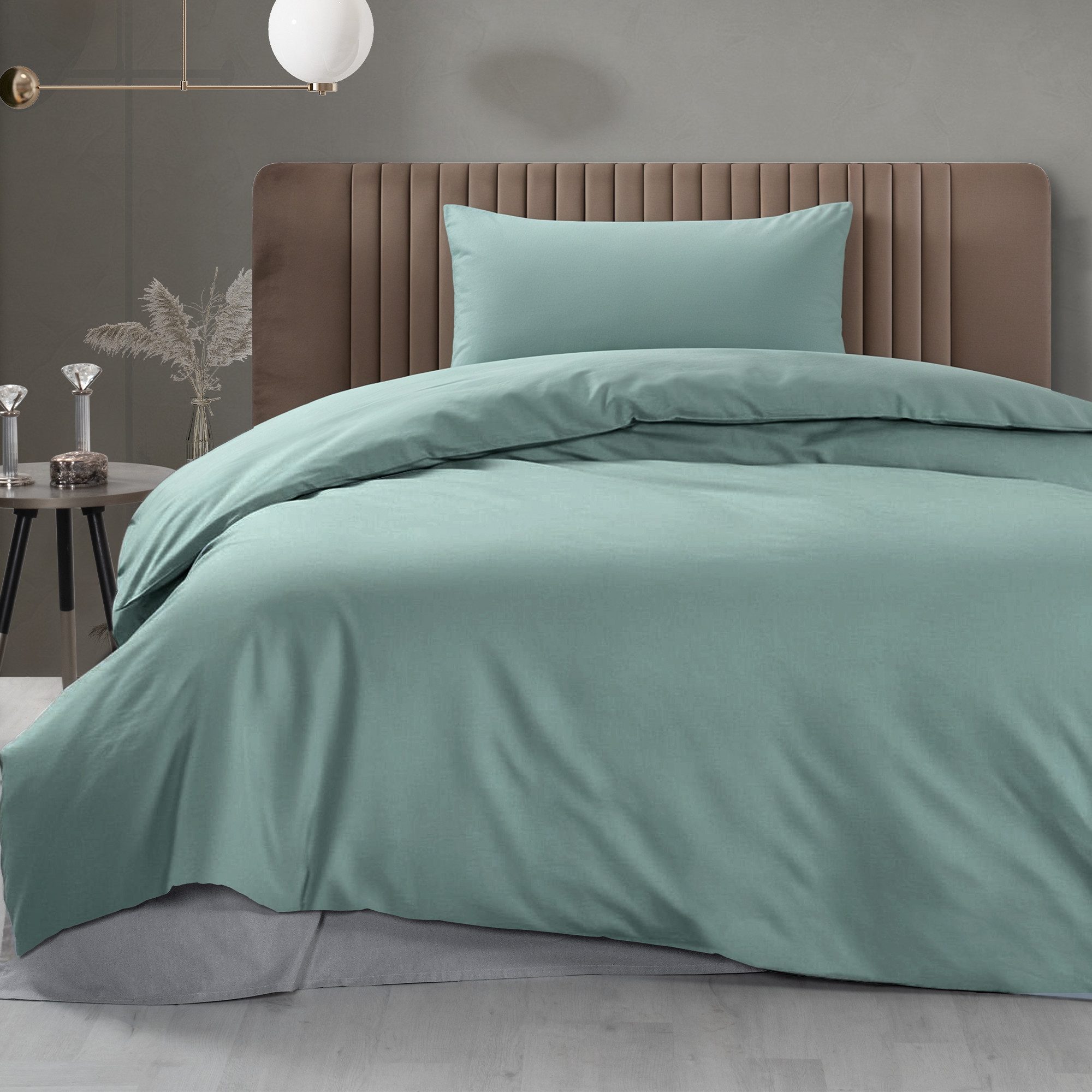 DecoHomeTextil Heimtextilmanufaktur Bettwäsche Set Bettgarnitur mit Reißverschluss Polycotton Uni