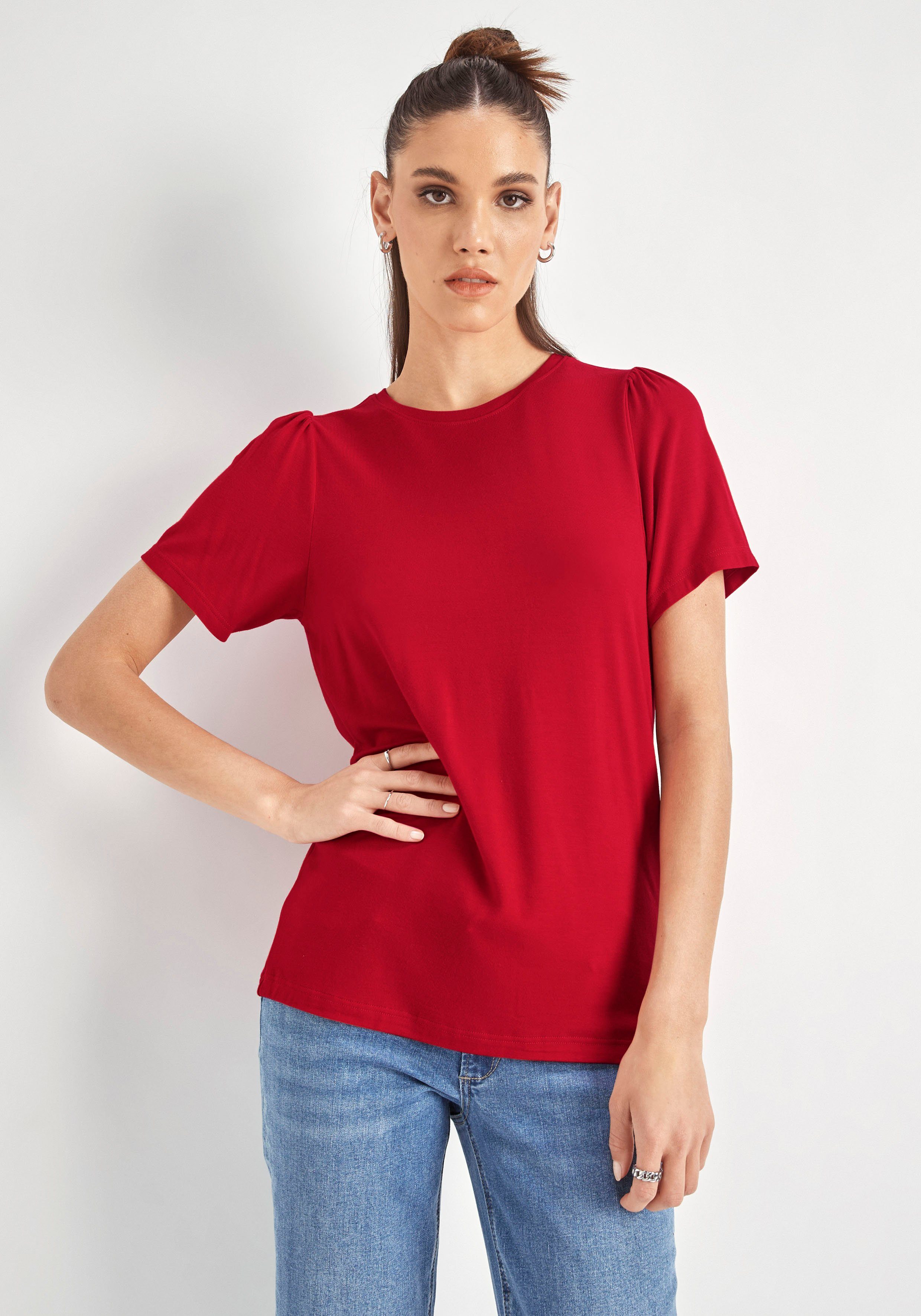 HECHTER PARIS T-Shirt mit Puffschultern rot | T-Shirts