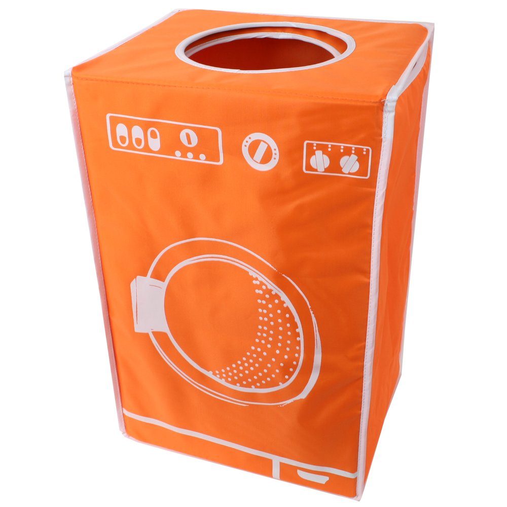 TE-Trend Сортировщики белья 50 l Wäschekorb textile Wäschebox orange mit Deckel (mit integriertem Deckel), faltbar, mit Abwurföffnung im Deckel