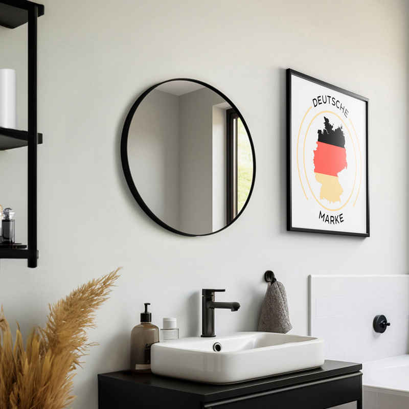 JOULISE Wandspiegel Design Wandspiegel Rund 50/60/70 cm für Badezimmer, Wohnzimmer & Flur