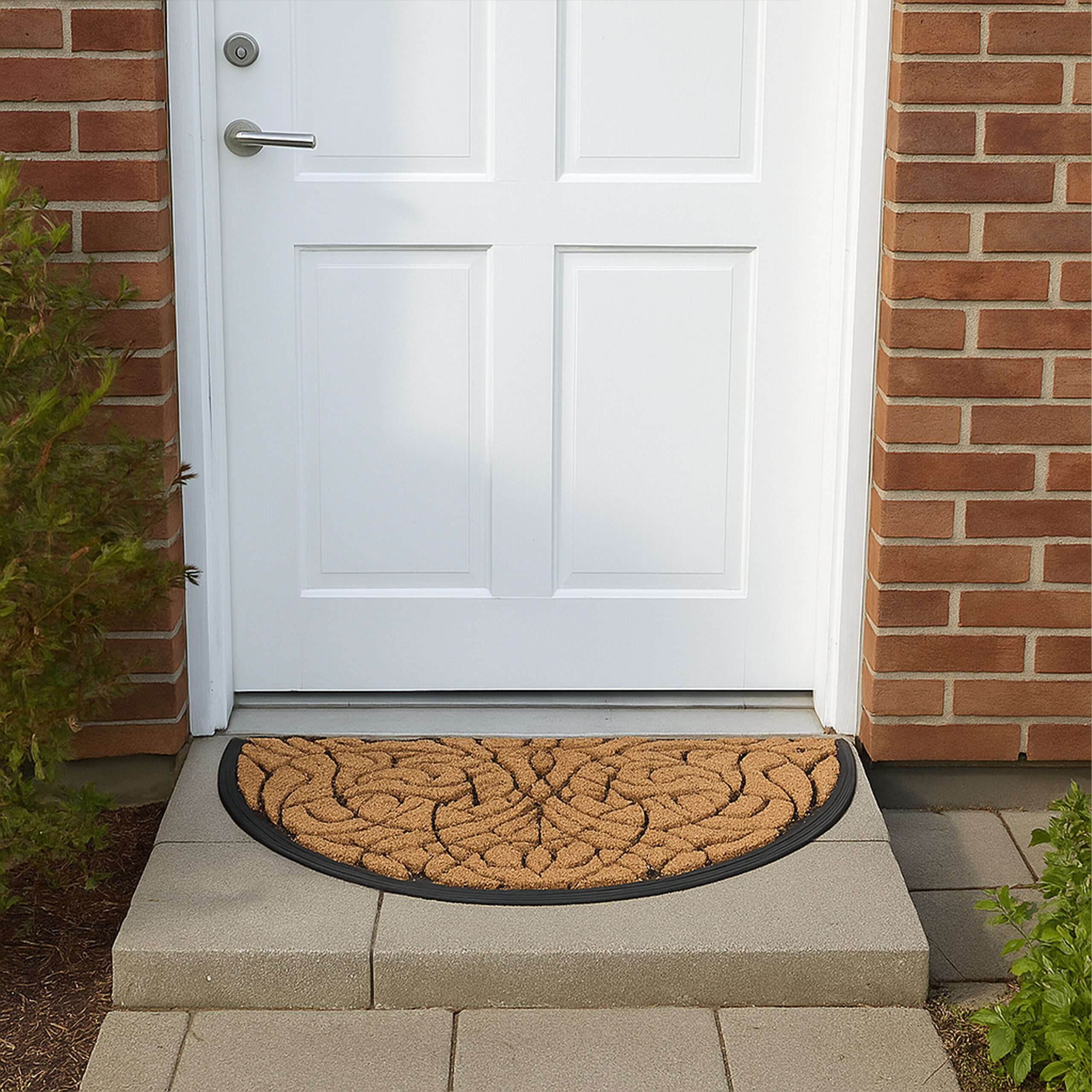 relaxdays Fußmatte Halbrunde Fußmatte Ornament, halbrund, Höhe: 20 mm