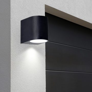 etc-shop Außen-Wandleuchte, Leuchtmittel nicht inklusive, 4er Set Wand Strahler Haus Tür Beleuchtung Außen Leuchten schwarz Alu