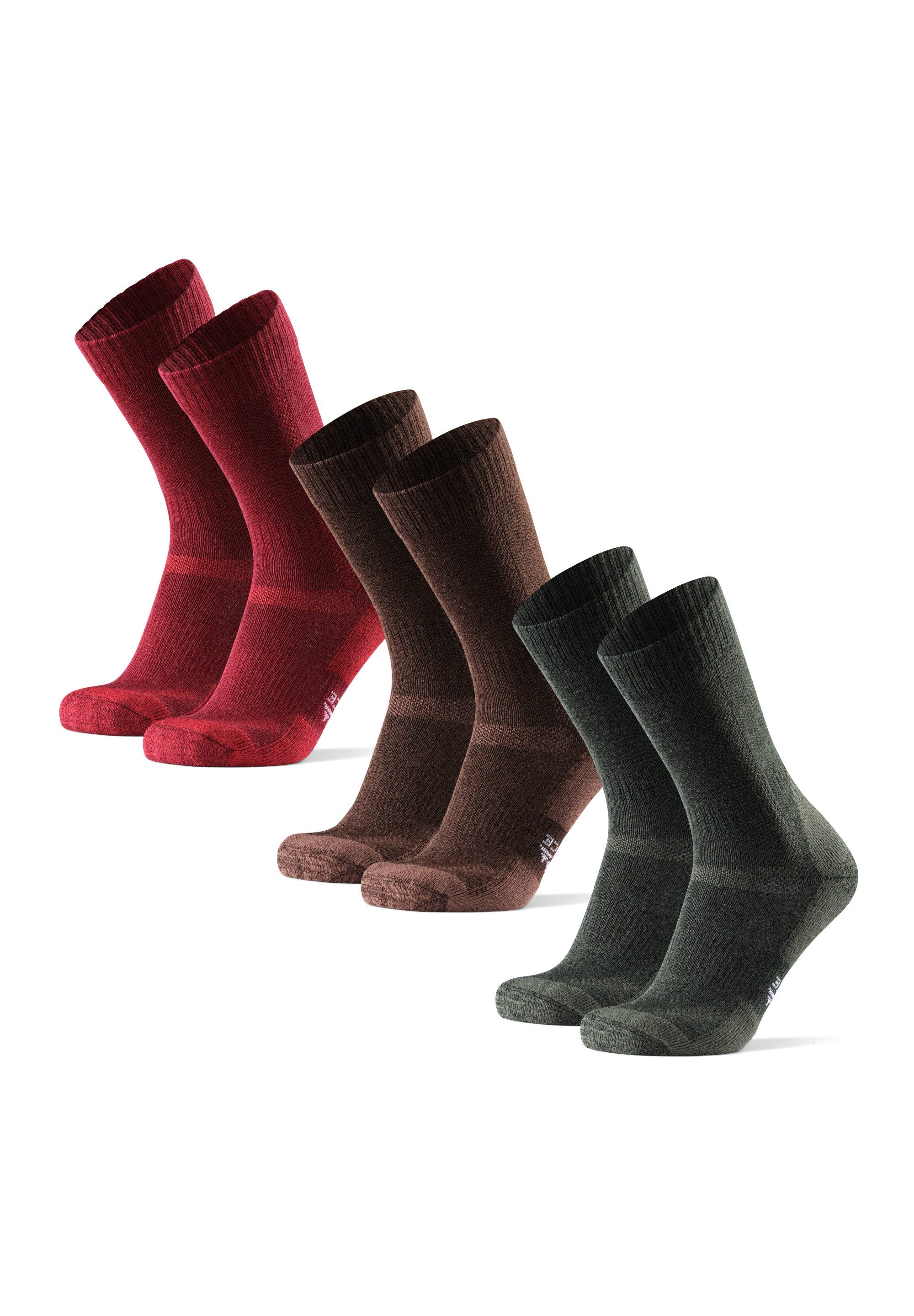 DANISH ENDURANCE Basicsocken Classic Hiking Crew (3-Paar) Anti Blasen Socken zum Wandern, für Herren, Damen & Kinder