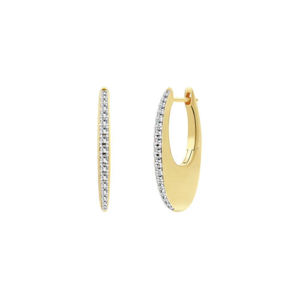 XENOX Paar Сережки-кільця XS91868G, 36 weiße Zirkonia Steine