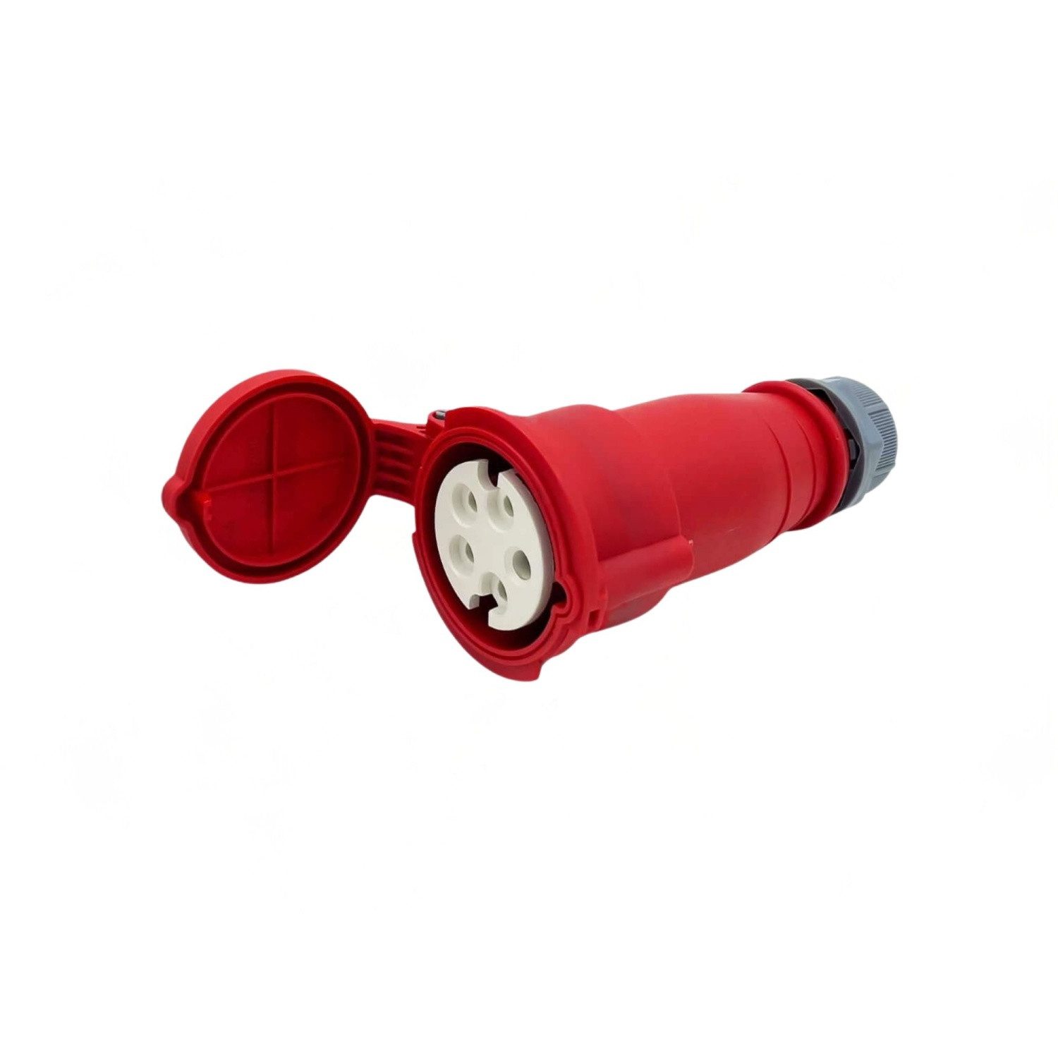 solartronics CEE-Kupplung 16A 400, IP44, 5-polig weiblich mit Klappdeckel (1 - 10er Pack), (1-St)