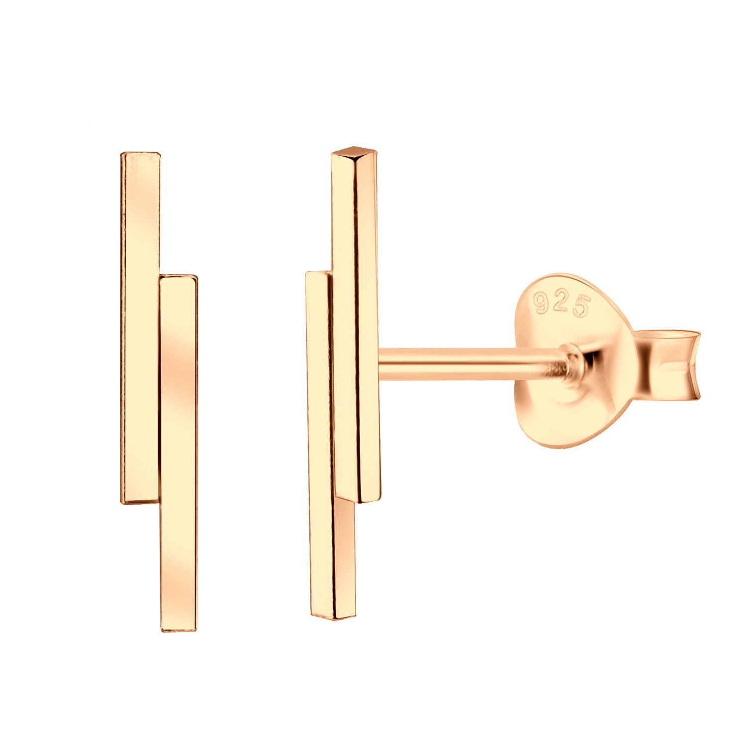 Paar Ohrstecker 925 Silber Roségold vergoldet Ohrringe Stab Ohrstecker Minimalistisch