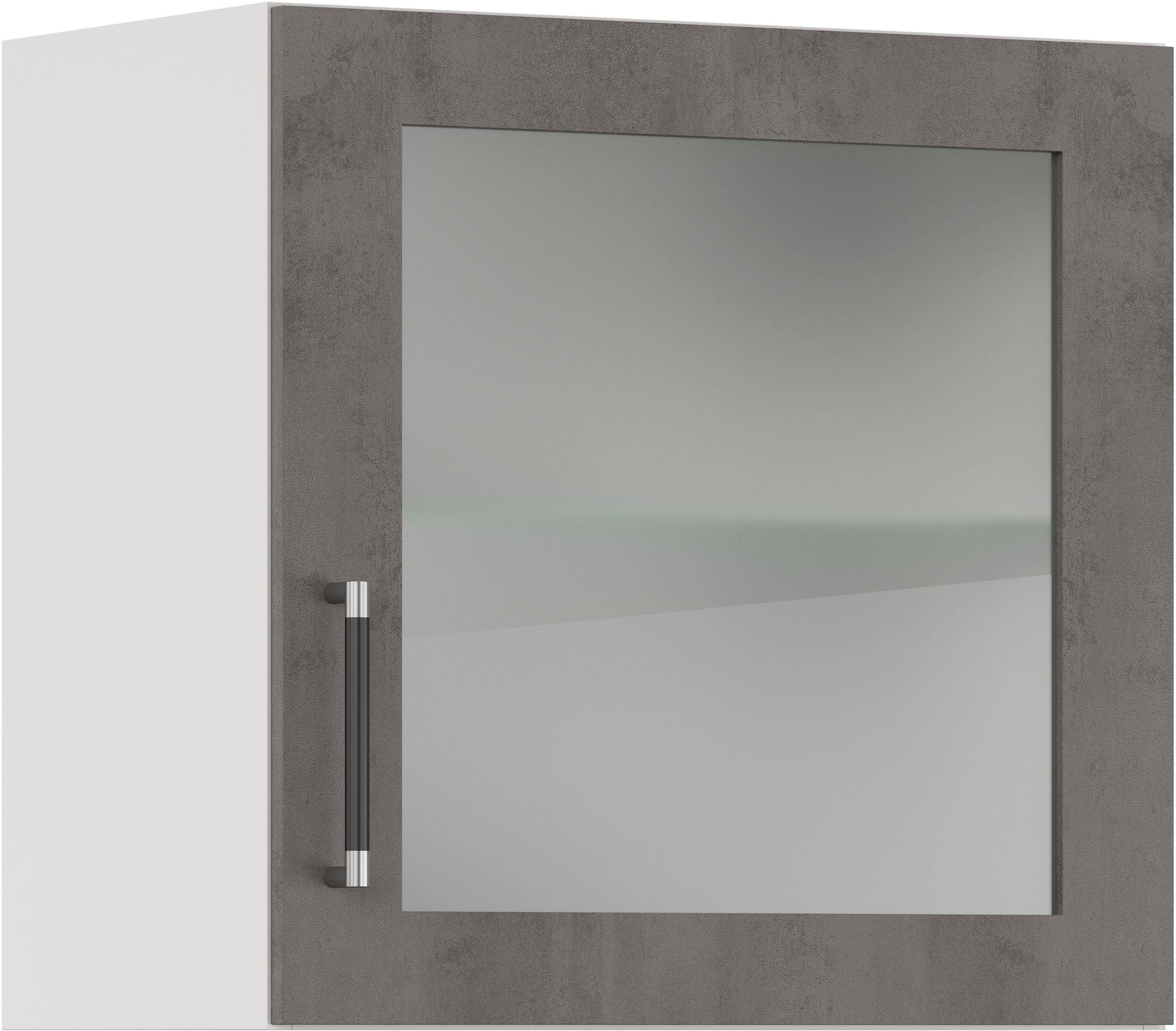 IMPULS KÜCHEN Glashängeschrank "Prag", Breite/Höhe: 50 oder 60/57,9 cm vormontiert, mit Glasdrehtür, mit verstellbarem Glasfachboden