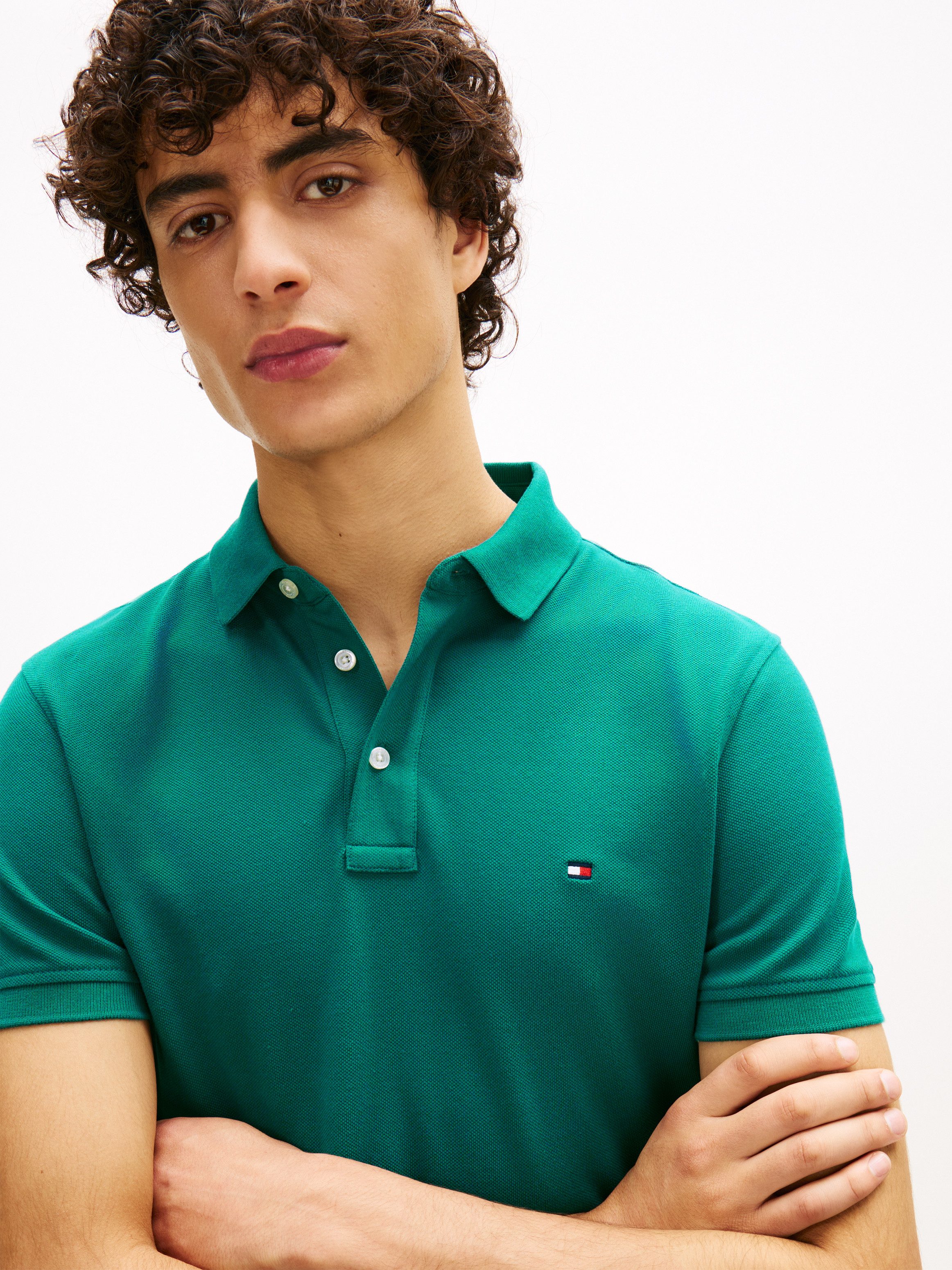 Tommy Hilfiger Poloshirt 1985 SLIM POLO Markenstickerei, aus Baumwoll-Piqué günstig online kaufen