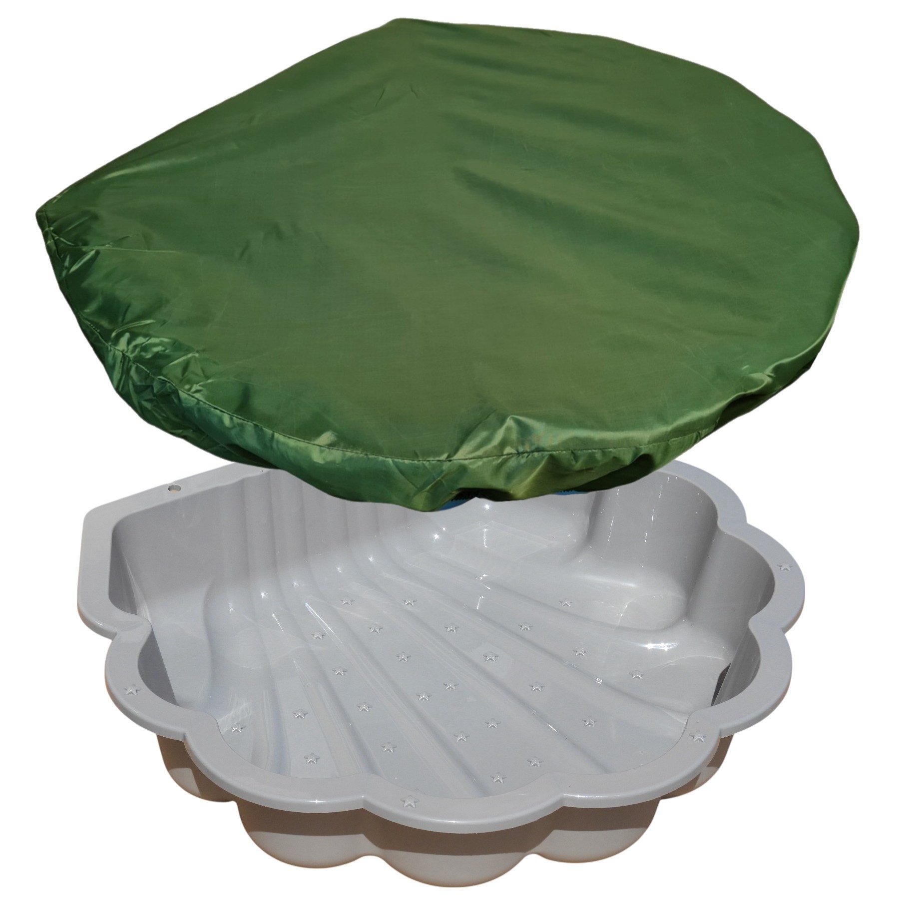 TikTakToo Sandkasten Wasser- und Sandmuschel, (2-tlg), optional mit Abdeckplane