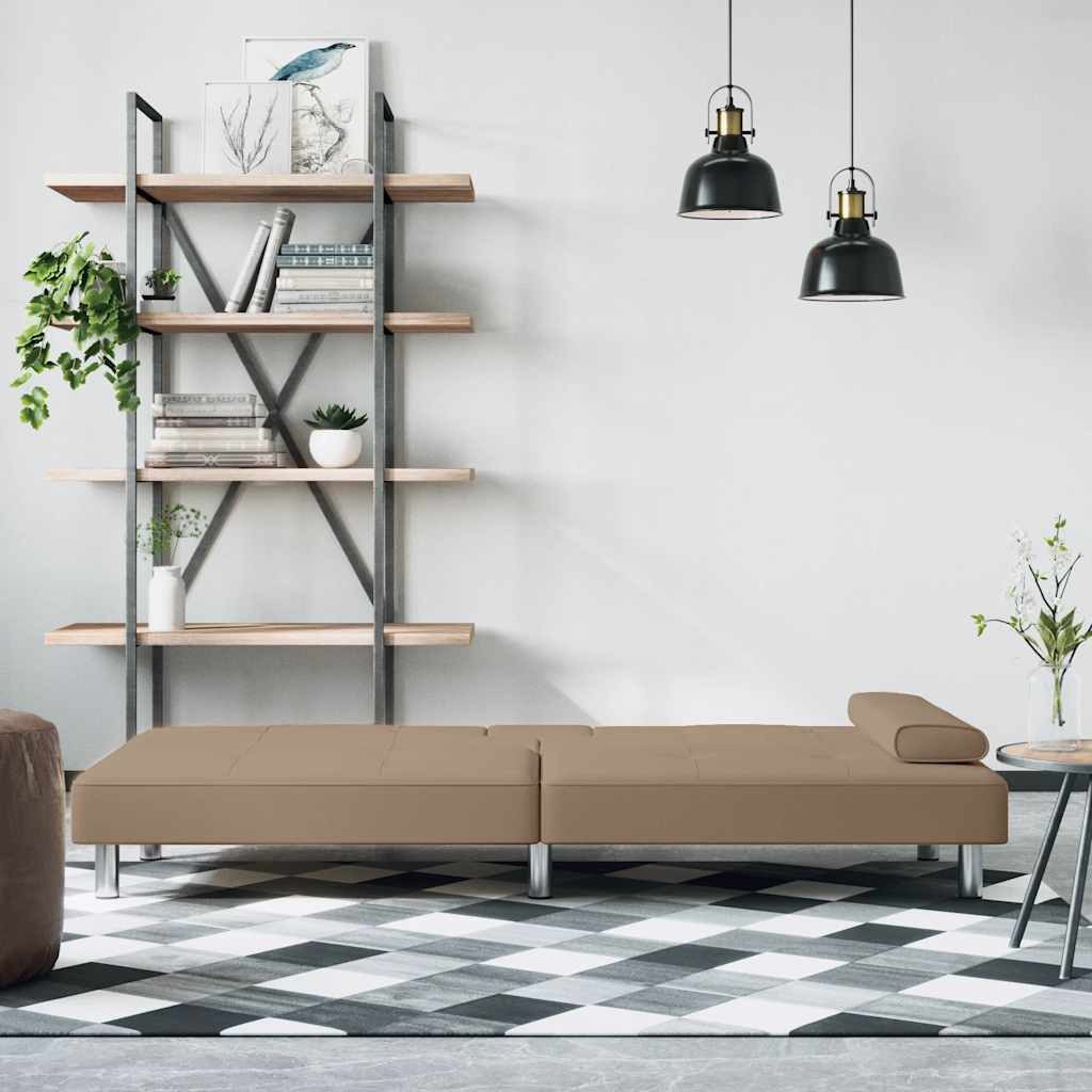 vidaXL Sofa Schlafsofa mit Getränkehaltern Cappuccino günstig online kaufen