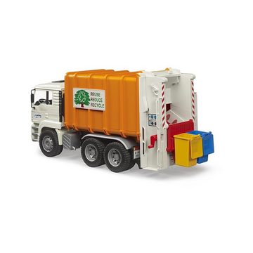 Bruder® Spielzeug-Müllwagen 02772 MAN TGA, (Set, 3-tlg., mit 2 Mülltonnen), Müll LKW Hecklader Müll-Fahrzeug Müllauto Nutzfahrzeug