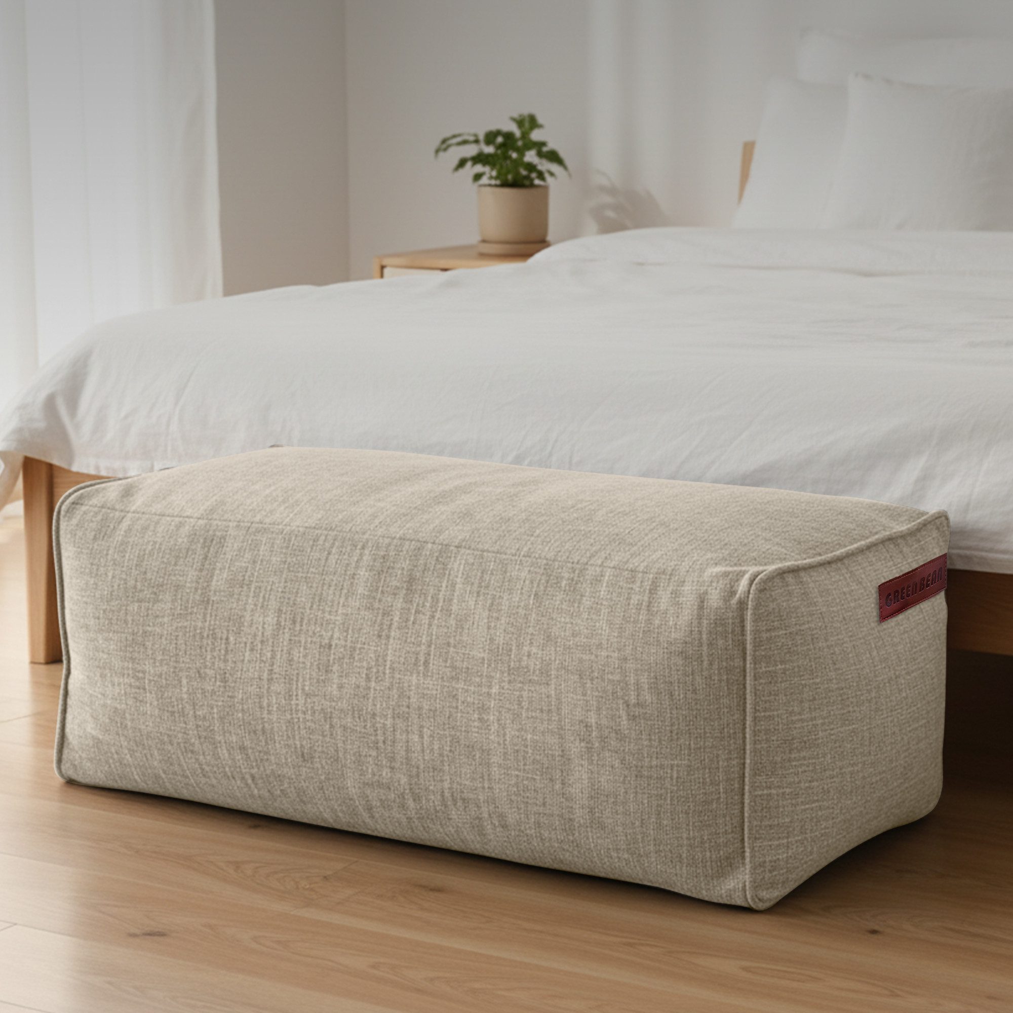 Green Bean Pouf Ottomane Linen (Indoor Sitzhocker Sitzkissen Fußhocker Rela günstig online kaufen