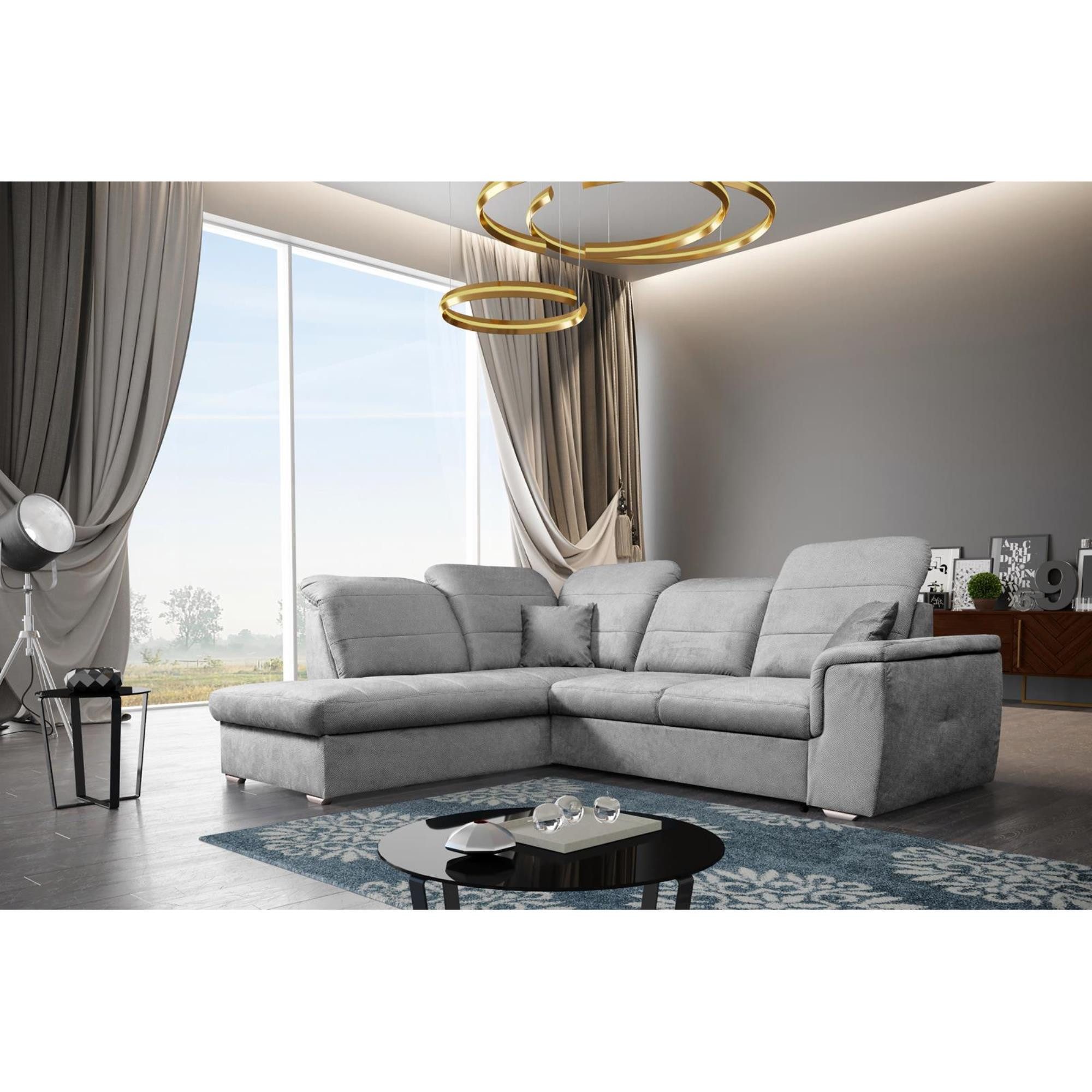 Beautysofa Ecksofa mit Schlaffunktion BERGAMO L, günstig online kaufen