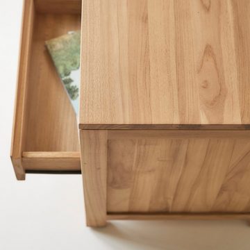 Tikamoon Schreibtisch Eden Schreibtisch aus massivem Teak mit Schubladenmodul