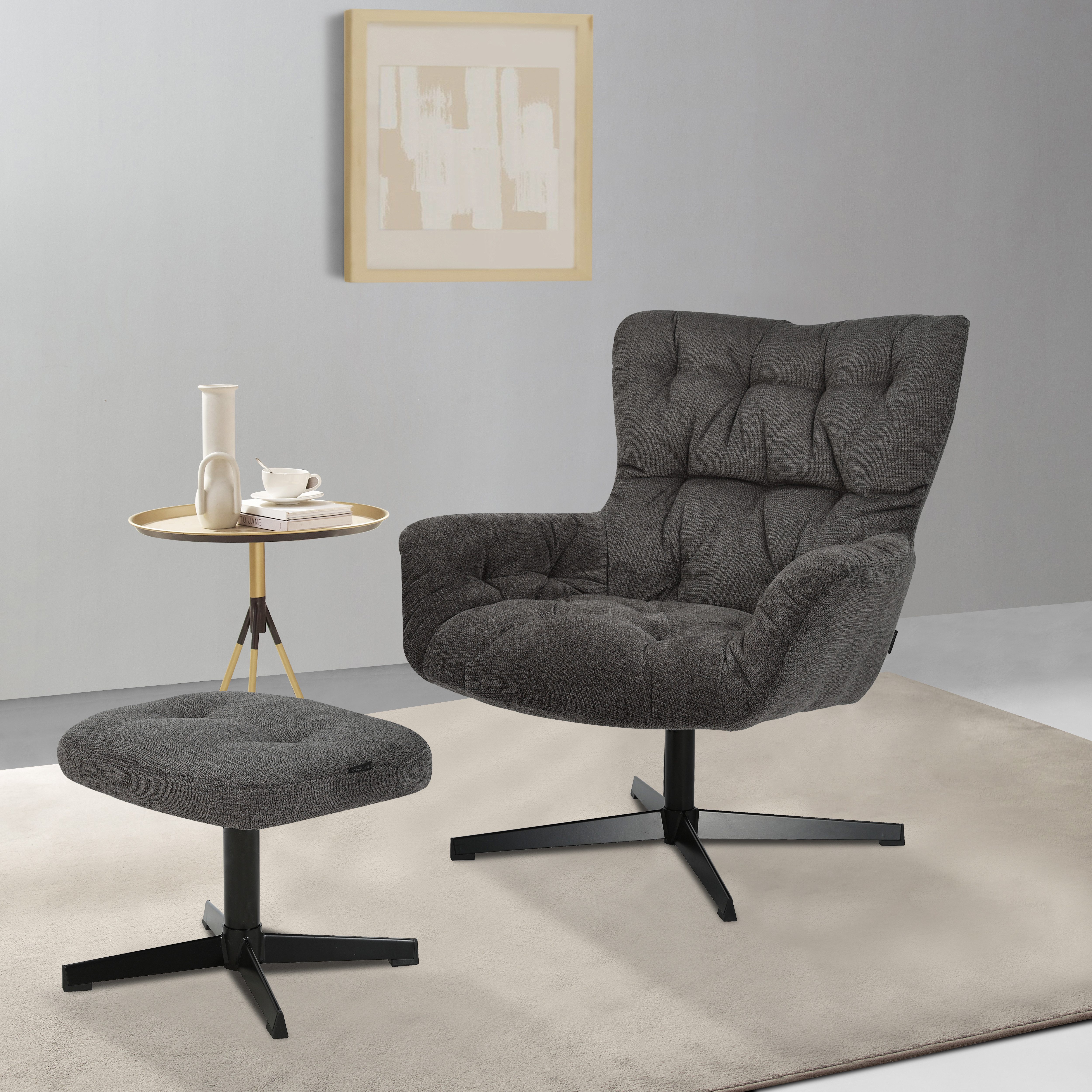 Home affaire Drehsessel VERGAS Ohrensessel mit Hocker im Set, Relaxsessel m günstig online kaufen