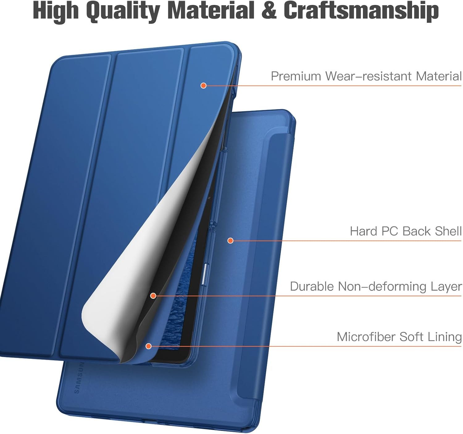 Fintie Tablet-Hülle für Samsung Galaxy Tab A11+ Plus 11" 2025 / Tab A9+ Plus 11 Zoll 2023 11 Zoll, Ultradünn Schutzhülle mit Translucent Rückseite in Matt-Optik – Bild 5 von 5