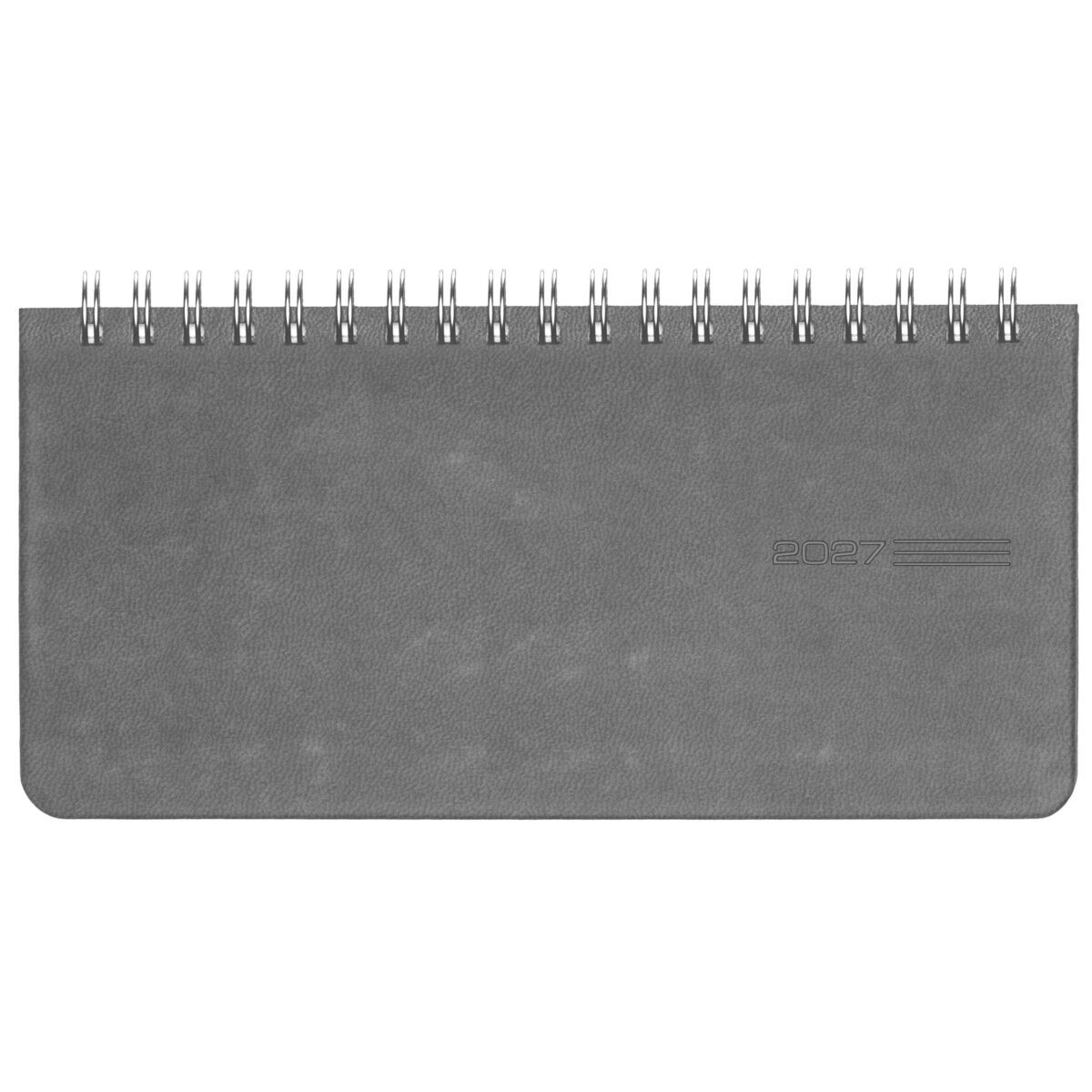 GÜSS Kalender Schreibtischkalender Tischkalender 17x8cm 1 Woche/2 Seiten grau 2027