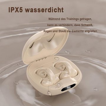 Xmenha Hochwertige Sport Open-Ear-Kopfhörer (Beeindruckende 68 Stunden Akkulaufzeit für lange Nutzung., mit ergonomischem Ohrbügel-Design für ein bewusstes Klangerlebnis)