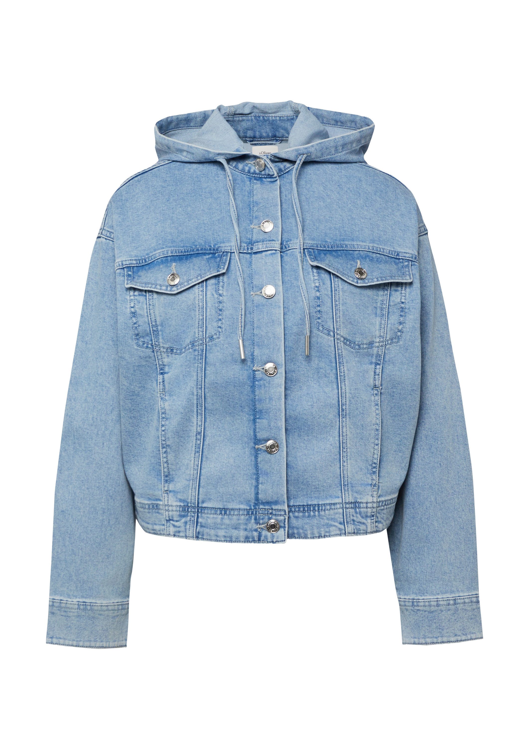 s.Oliver Funktionsjacke Indoor-Jacke Denim-Jacke mit Kapuze im Relaxed Fit günstig online kaufen