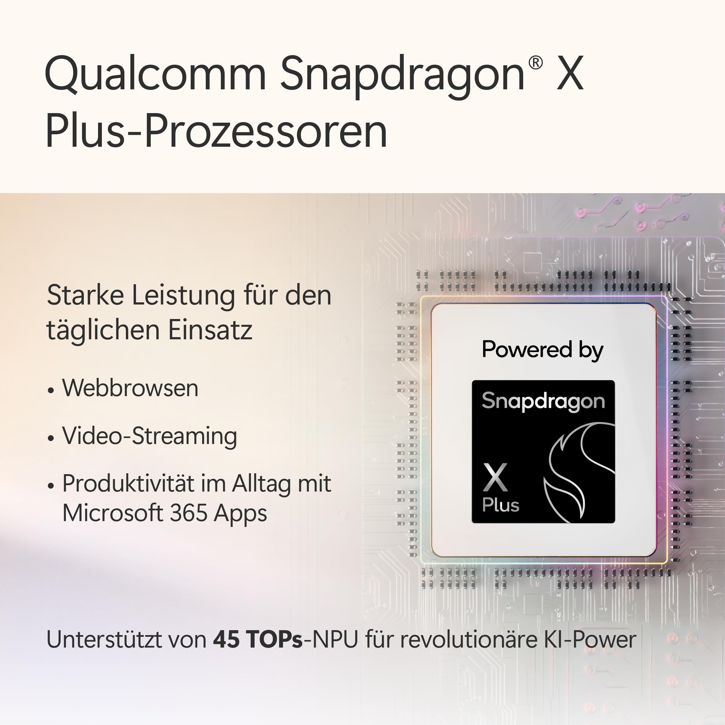 Microsoft EP2-27660 Notebook (12" LCD Touchscreen, Snapdragon® X Plus, 16GB RAM, 512GB Speicher)