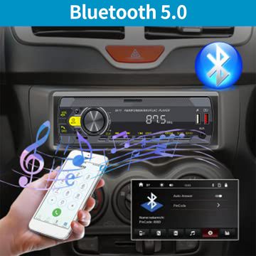 Hikity Autoradio 1Din Bluetooth Stereo MP3 Spieler SD AUX IN zwei USB Autoradio (Freisprecheinrichtung, FM)