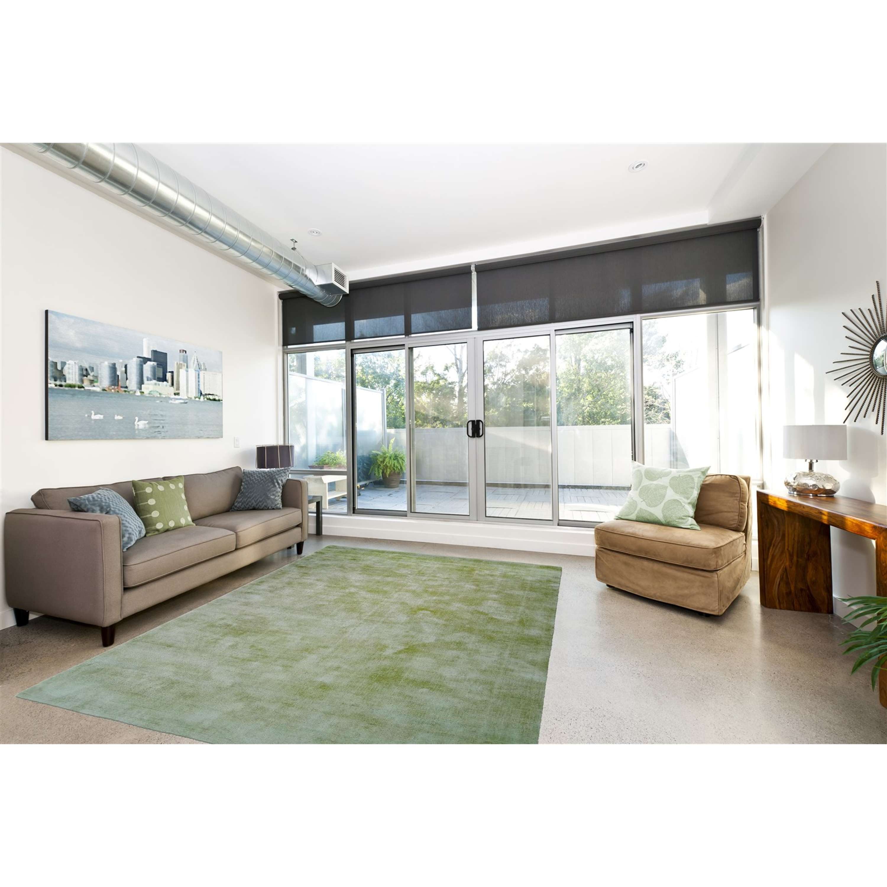 Qiyano Teppich Kurzflor Omaka Grün 80 x 150 cm - Flauschig Wohnzimmer, Höhe günstig online kaufen