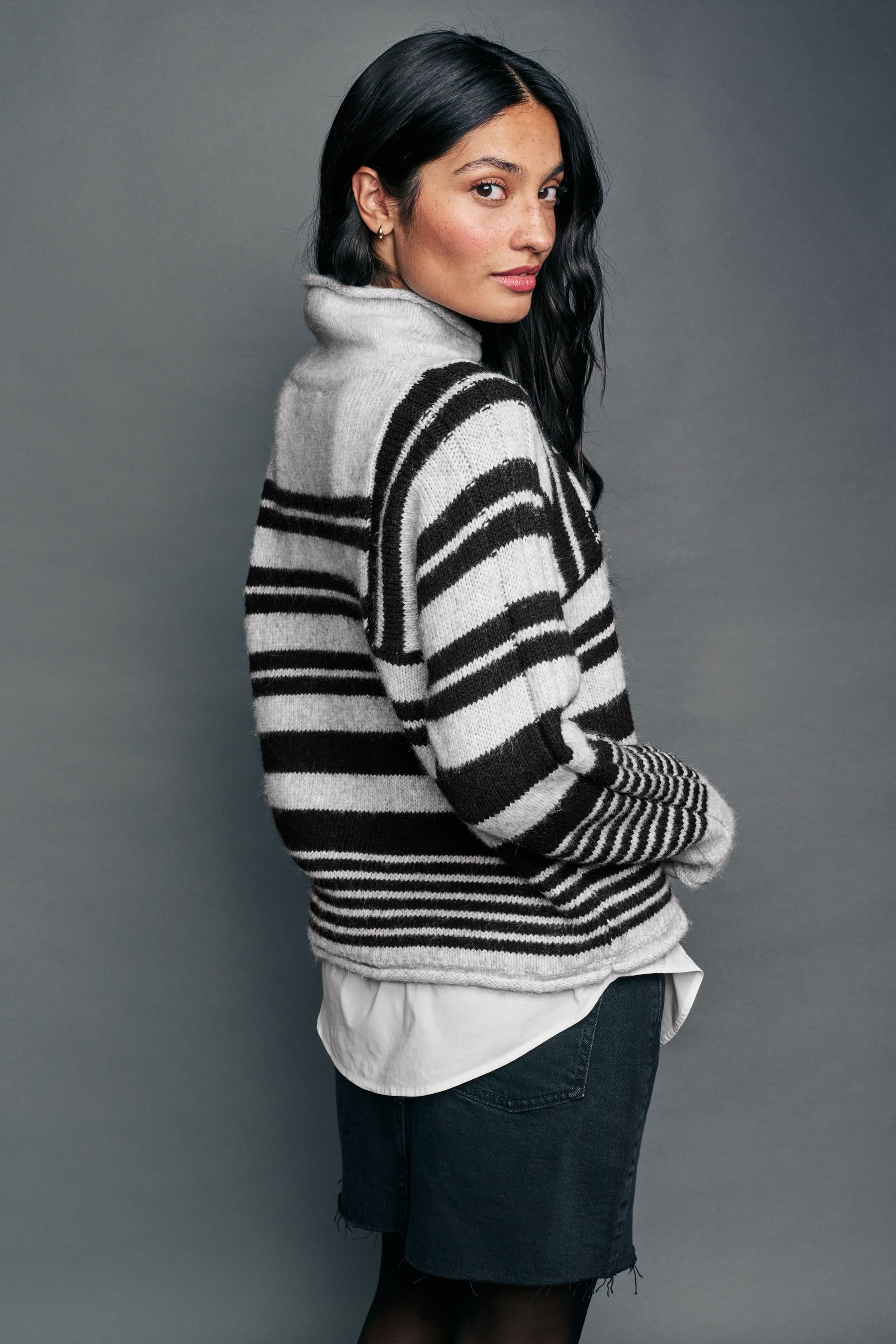 Next Strickpullover Strickpullover mit Hemdeinsatz und günstig online kaufen