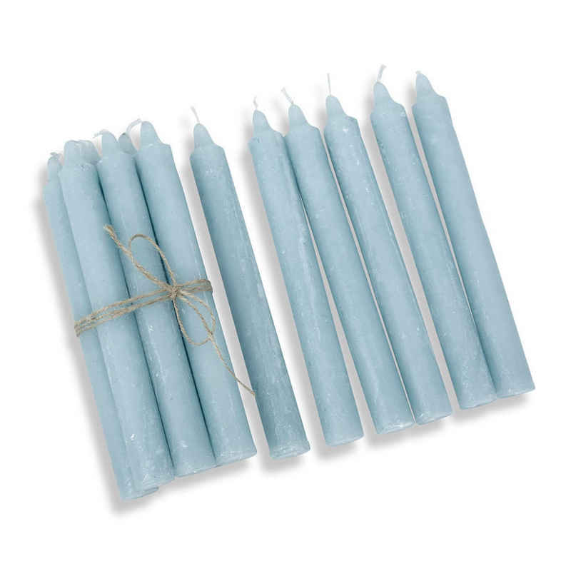 Mirabeau Stumpenkerze Kerze 12er Set Bauceau blau