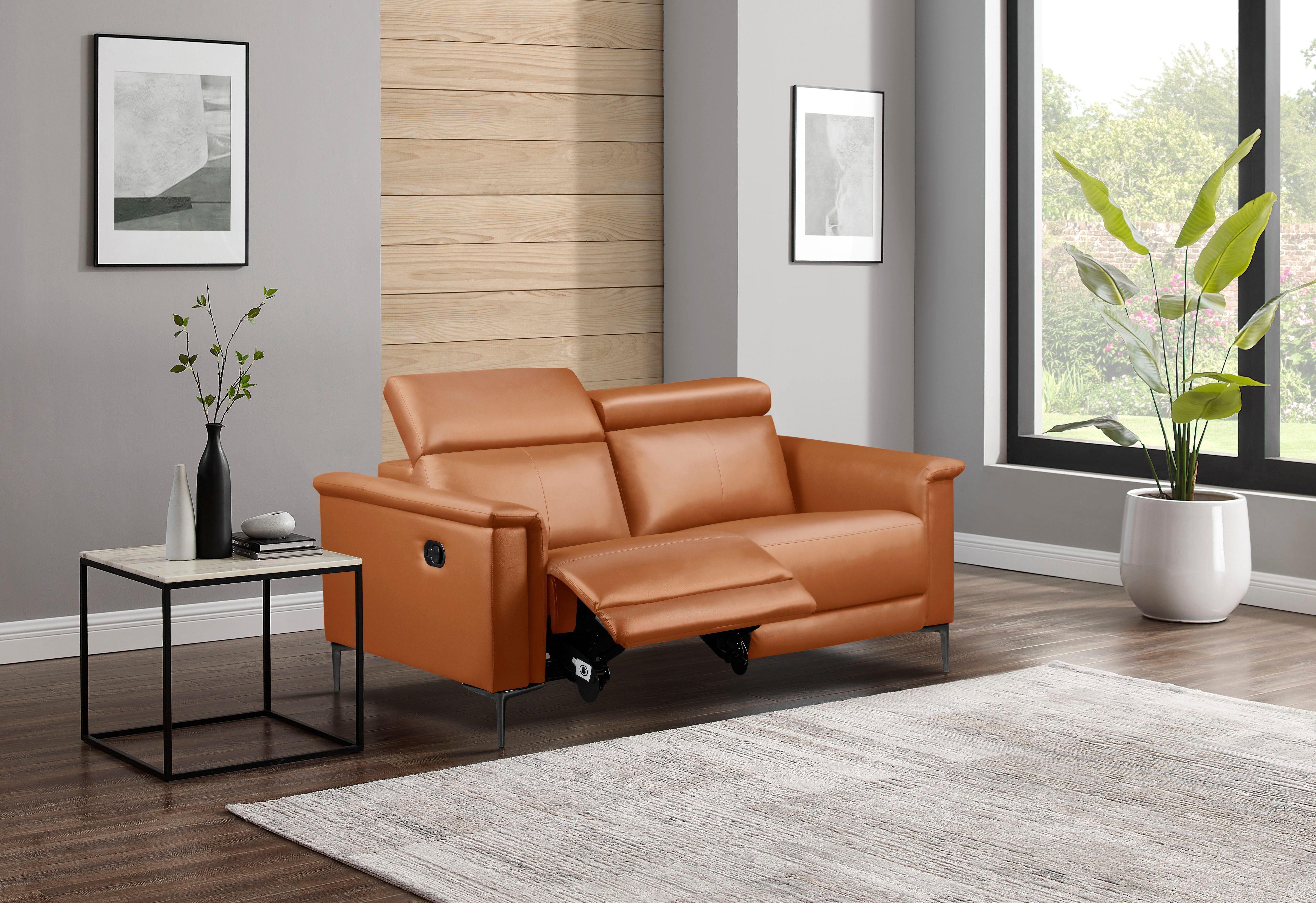 OTTO home 2-Sitzer LUND, 160 cm, mit Relaxfunktion und Kopfteilverstellung, manuell od. elektrisch (m.USB-C), Echtleder, Kunstleder, Webstoff
