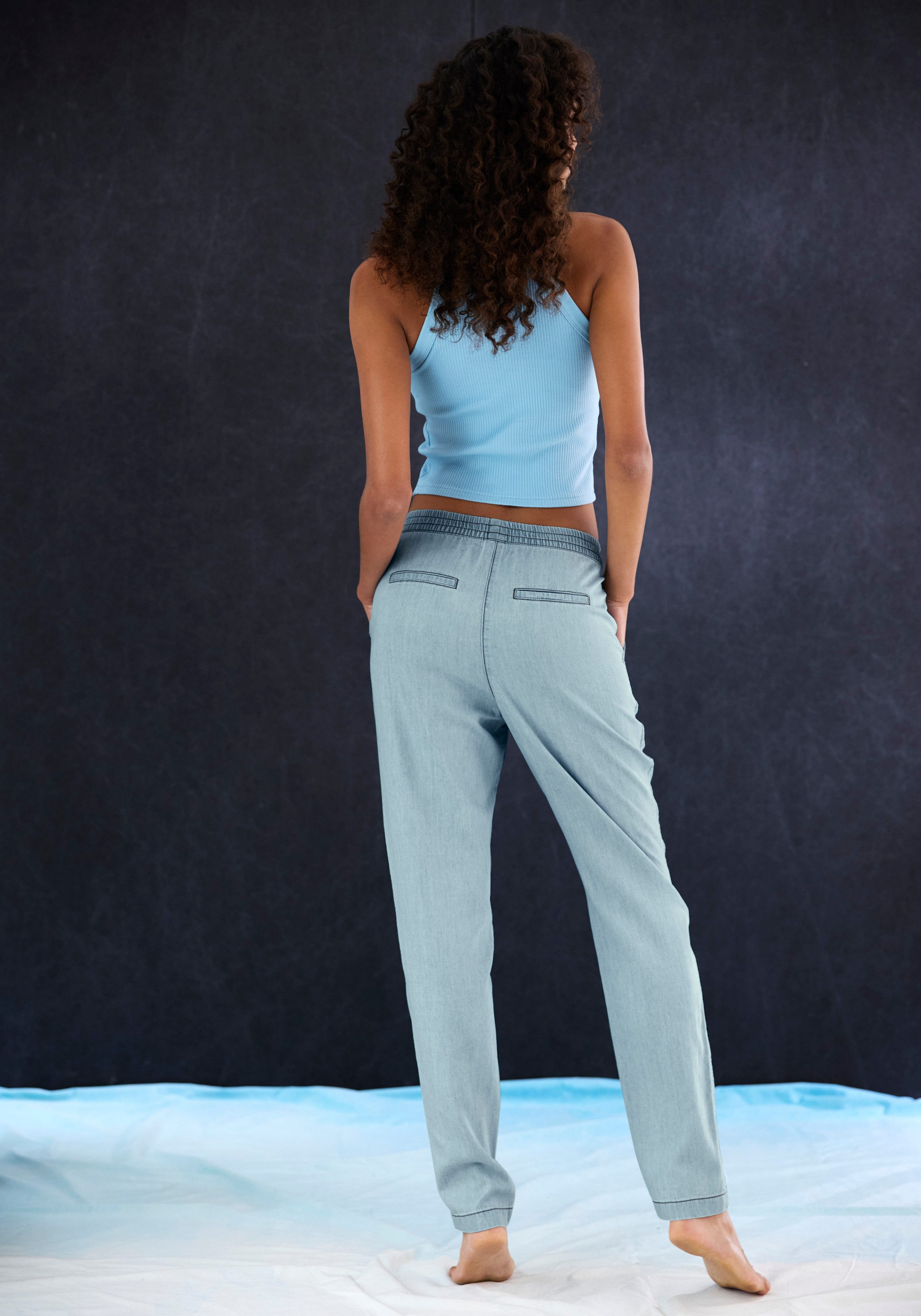 H.I.S Jogger Pants gerade geschnitten, in Denim Optik