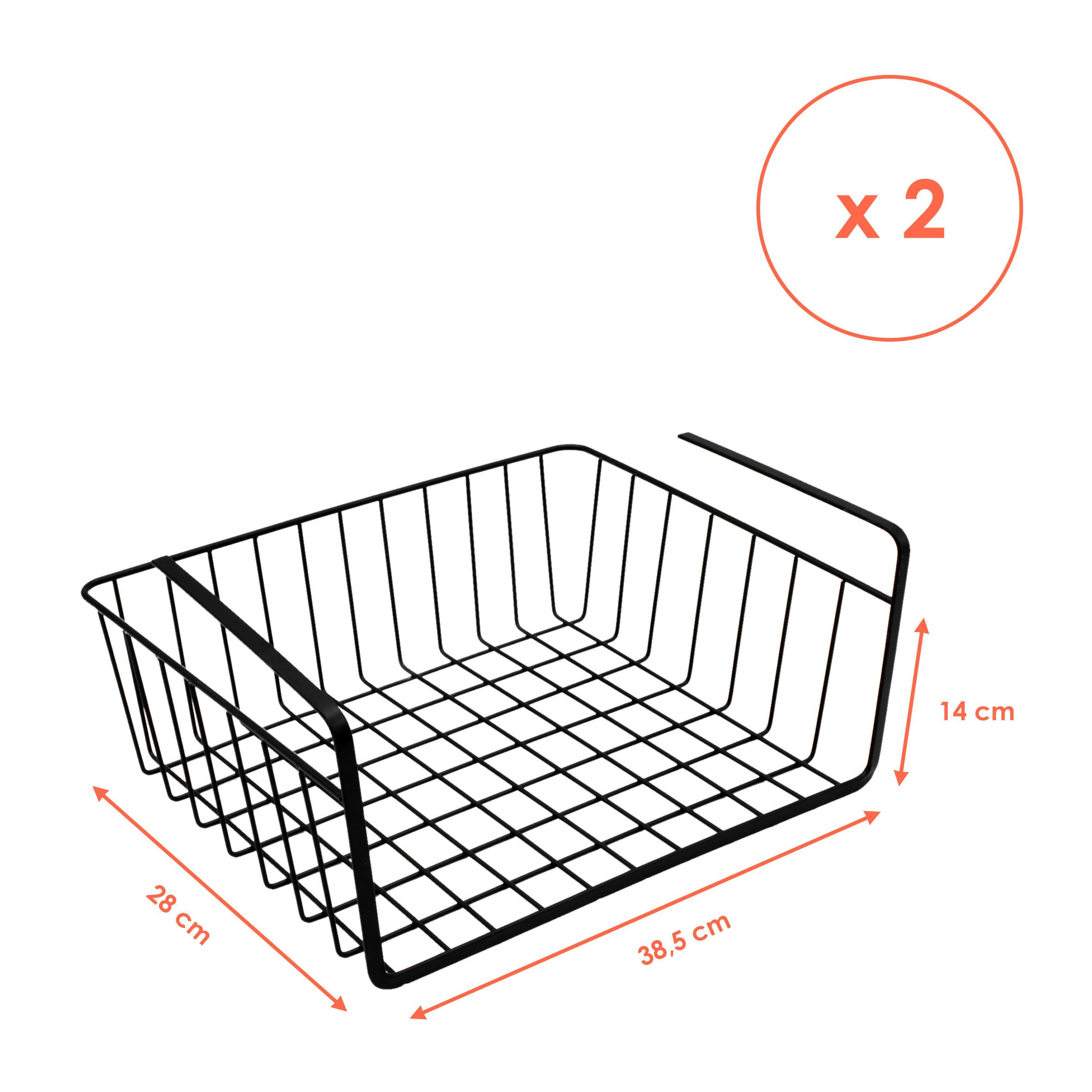 Spetebo Regalkorb Unterregal Hängekorb aus Metall 2er Set schwarz (Anzahl, günstig online kaufen