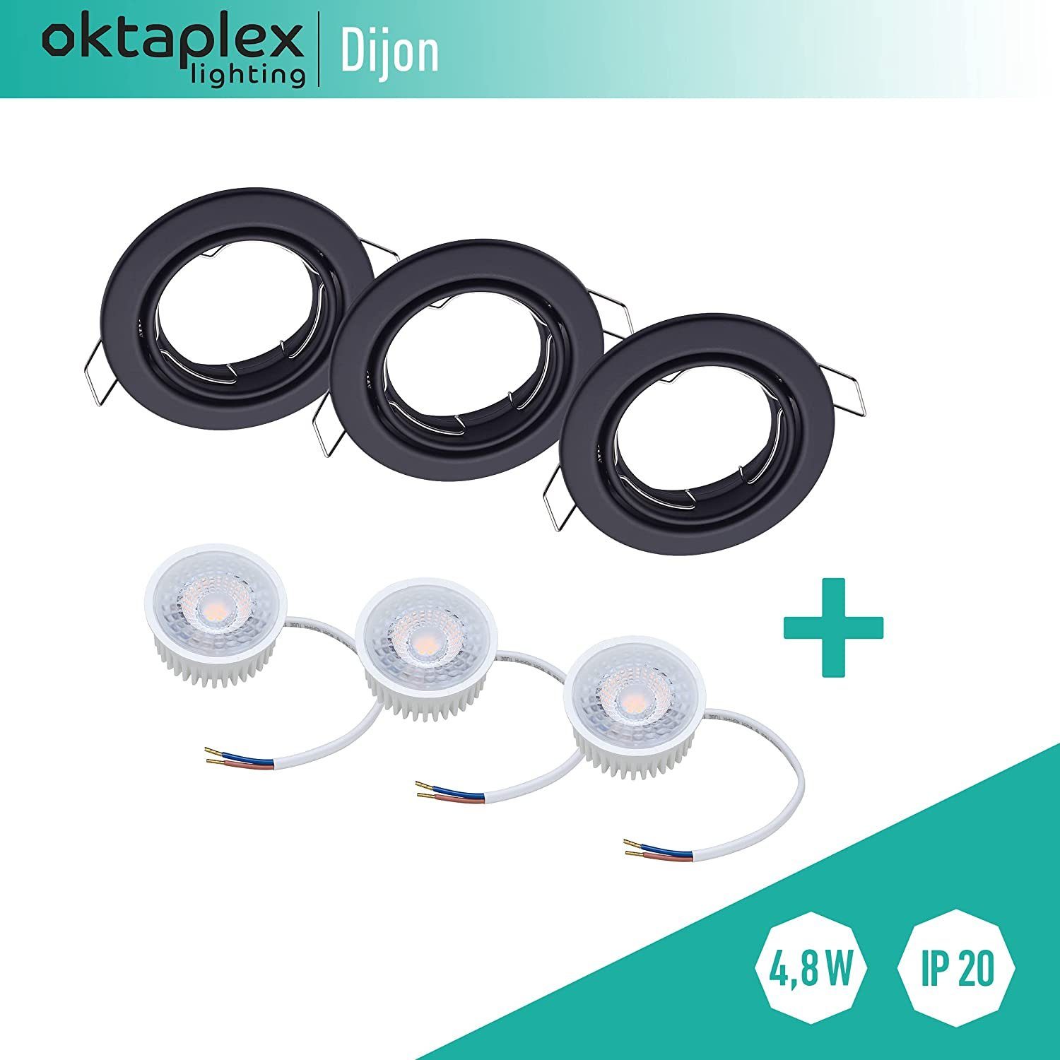 Oktaplex lighting LED Einbaustrahler 3 Stück günstig online kaufen