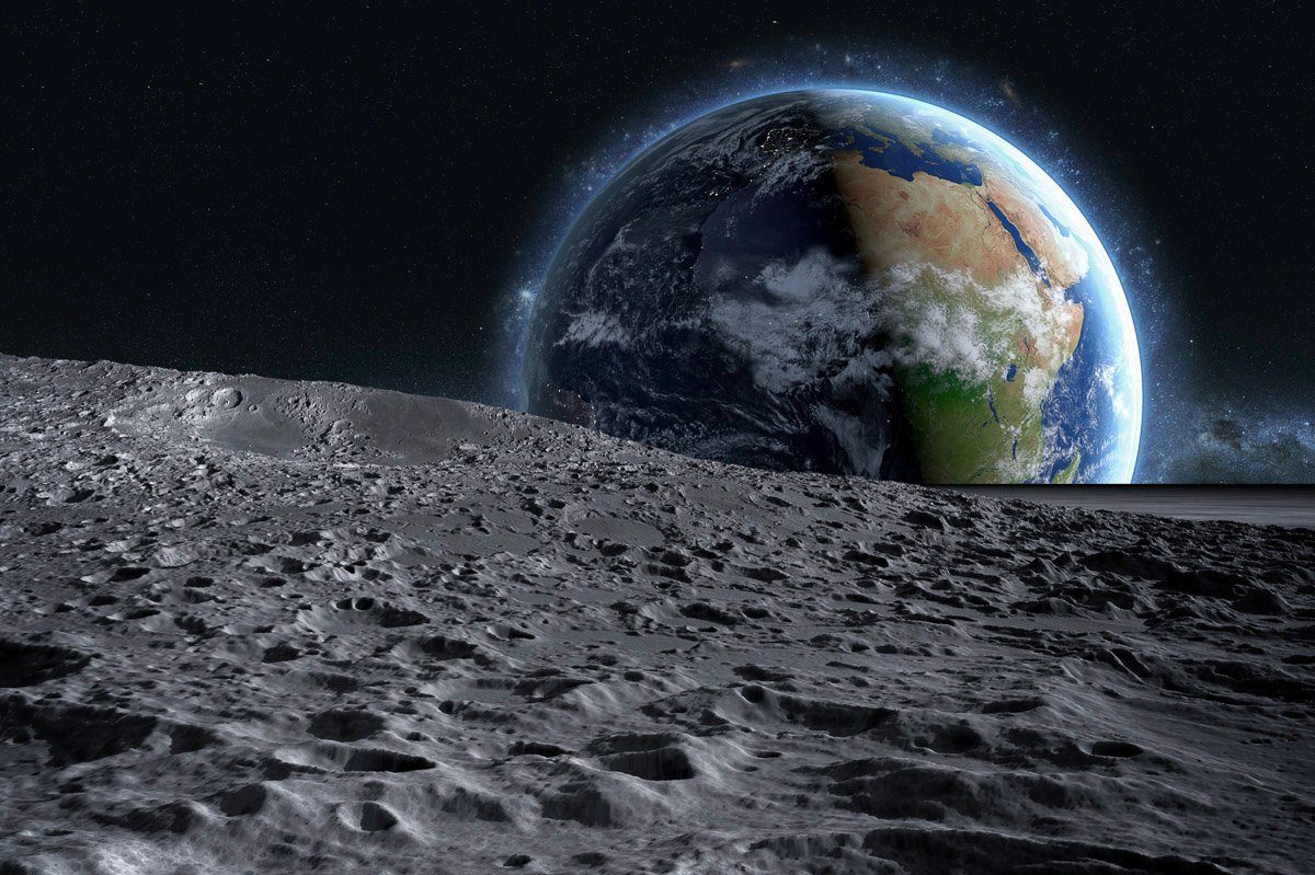 Papermoon Fototapete Mond und Erde