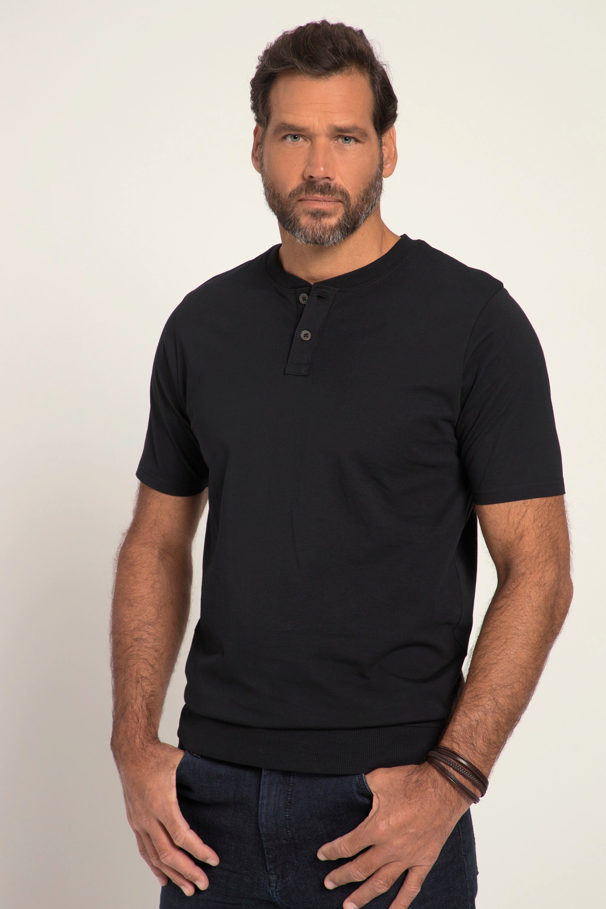 JP1880 T-Shirt JP1880 Henley Bauchfit Halbarm Rundhals bis 8 XL günstig online kaufen