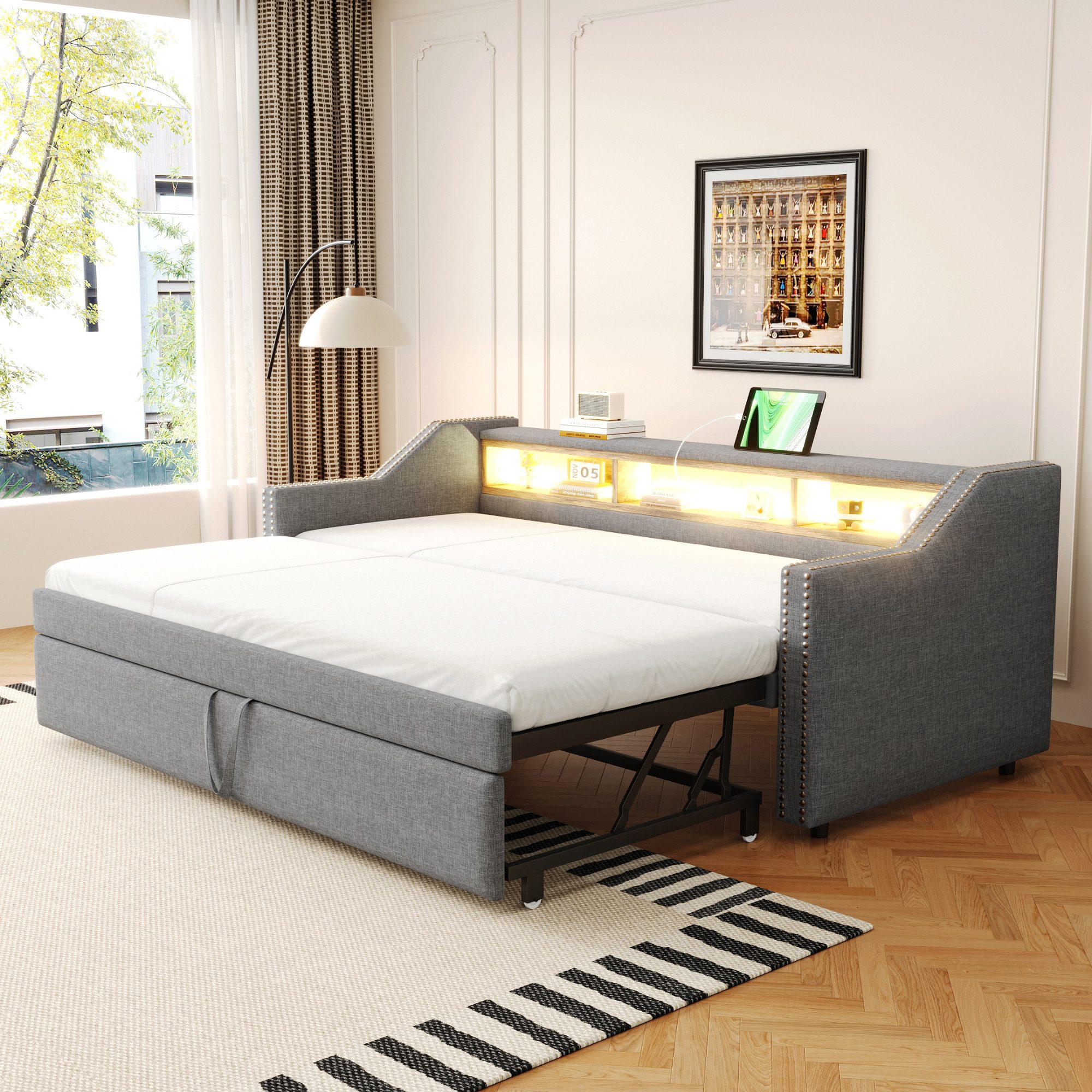 HAUSS SPOLE Schlafsofa 90/180x190 Multifunktionales Staufach, günstig online kaufen