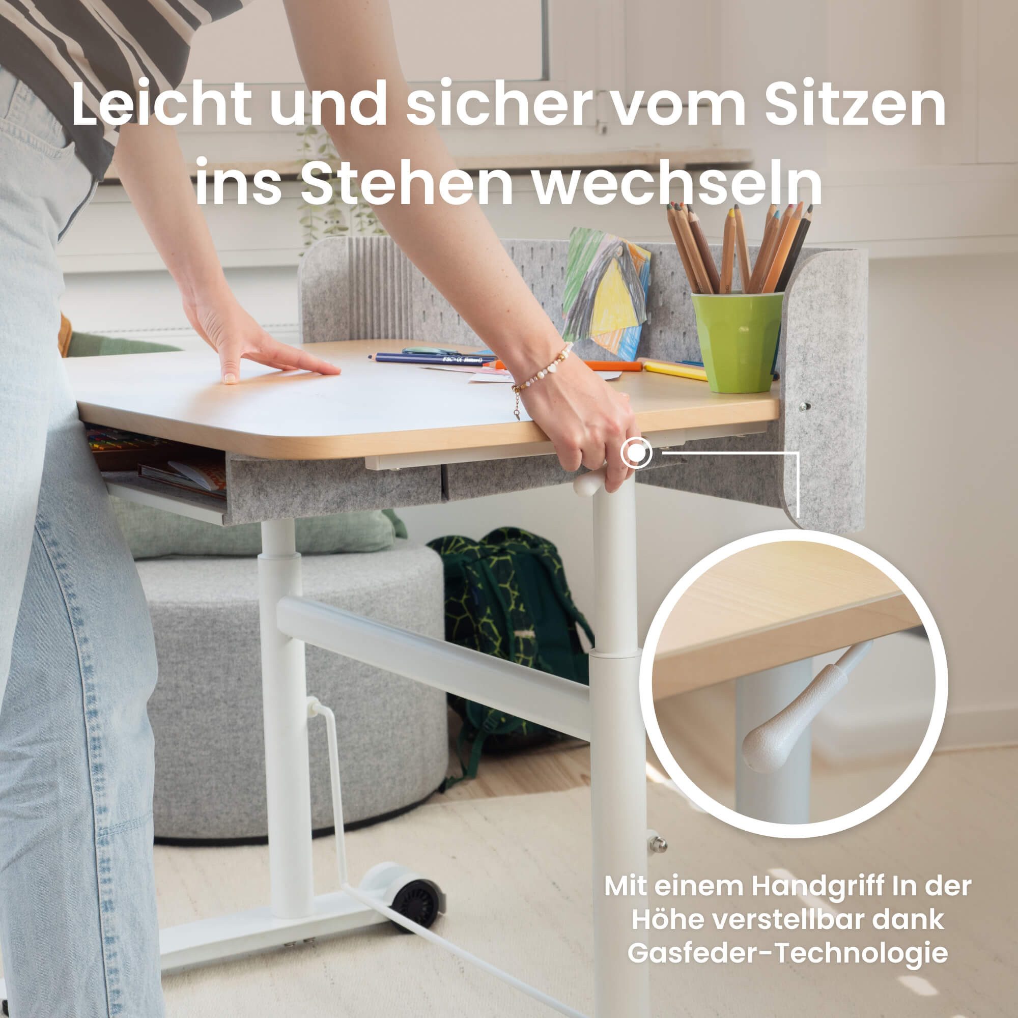 Ergotopia Kindertisch Desktopia Kids - Höhenverstellbarer Kinderschreibtisch – Bild 5 von 5