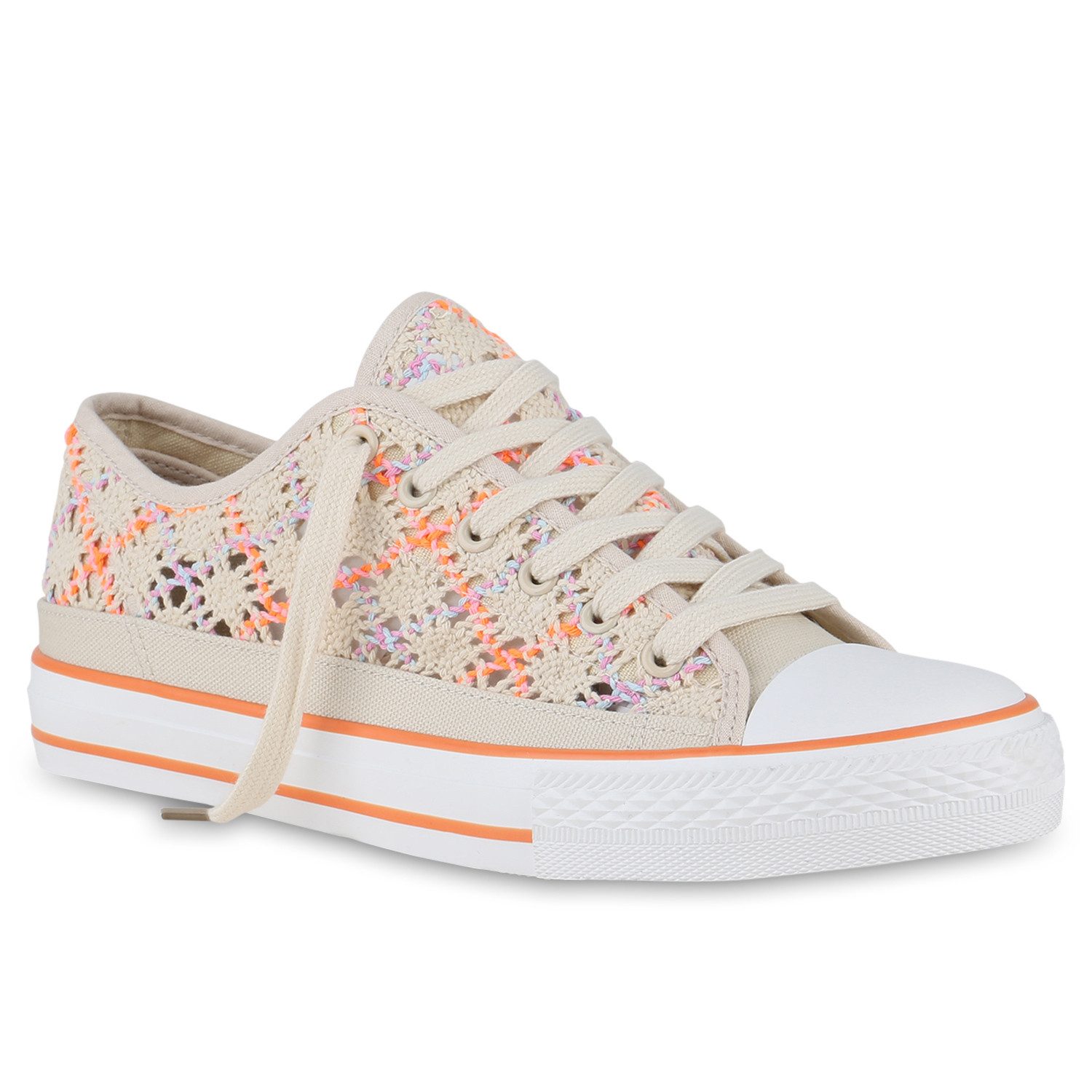 VAN HILL 21578345 FT 2.879622 NINA Damen Sneaker Multi 45 Sneaker Damen Übergrößen Sneaker Low Schnürer Bequeme Spitze Schnür-