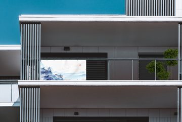 MuchoWow Balkonsichtschutz Malerei - Ölfarbe - Natur (1-St) Balkonbanner, Sichtschutz für den Balkon, Robustes und wetterfest