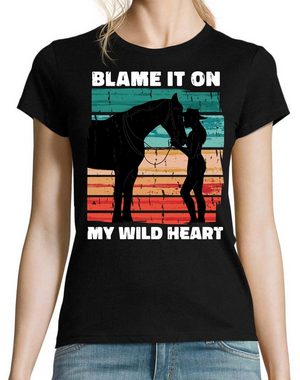 Youth Designz T-Shirt Blame It On My Wild Heart Pferd Damen Shirt mit trendigem Frontprint