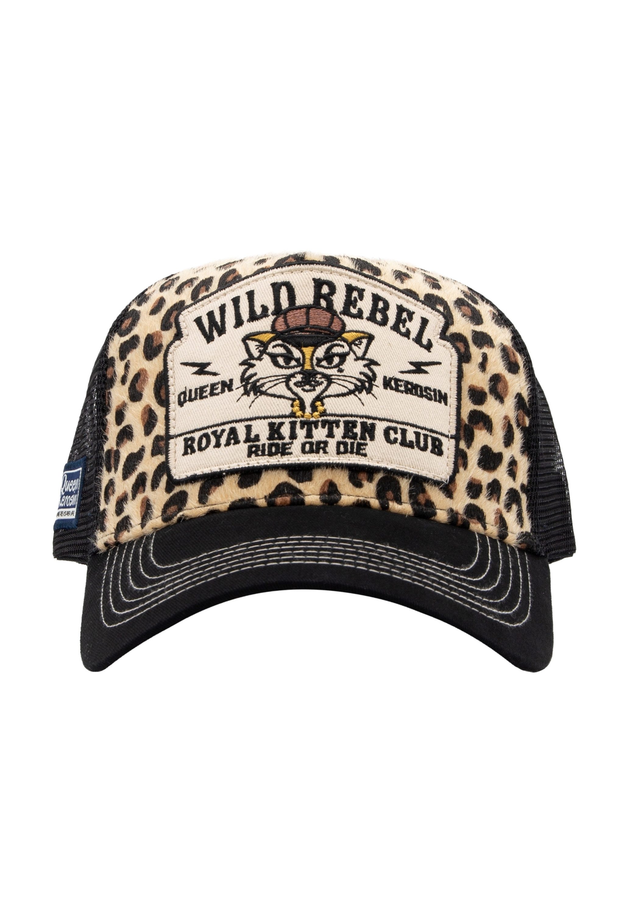 QueenKerosin Trucker Cap Wild Rebel Royal Kitten Club (1-St) mit Leo-Fell-I günstig online kaufen