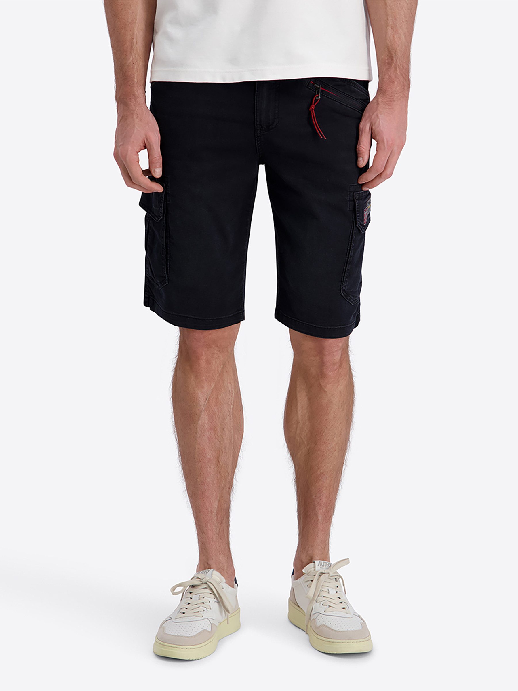 TIMEZONE Cargoshorts Moderner Casual Look Knielänge Reißverschluss Denim Stil für Herren (1-tlg) Baumwolle Normal Fit Einfarbig atmungsaktiv Reißverschluss