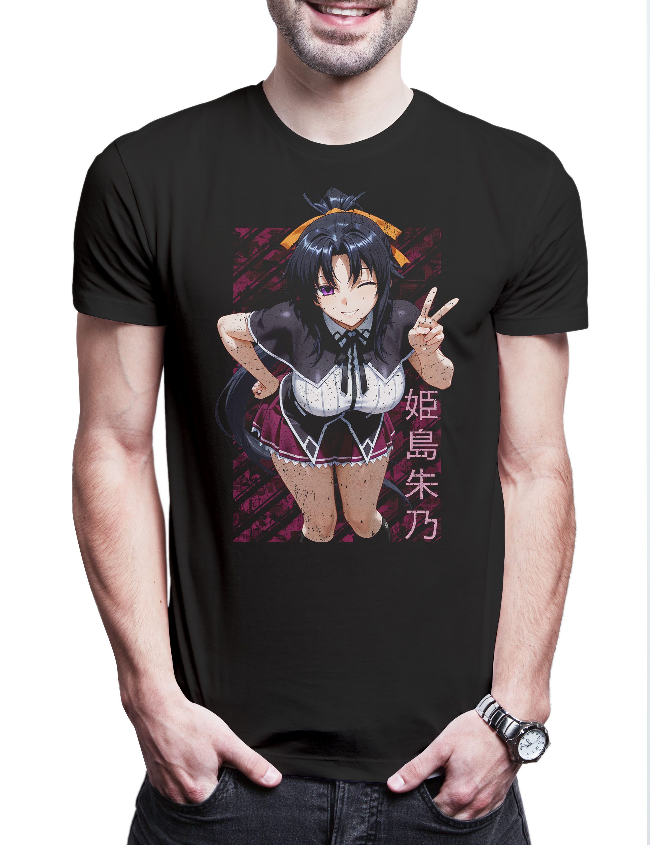 Urban Backwoods Print-Shirt Akeno Anime Herren T-Shirt High School DxD Himejima Issei Hyoudou Rias (1-tlg) Gremory Cyberpunk Manga Asia