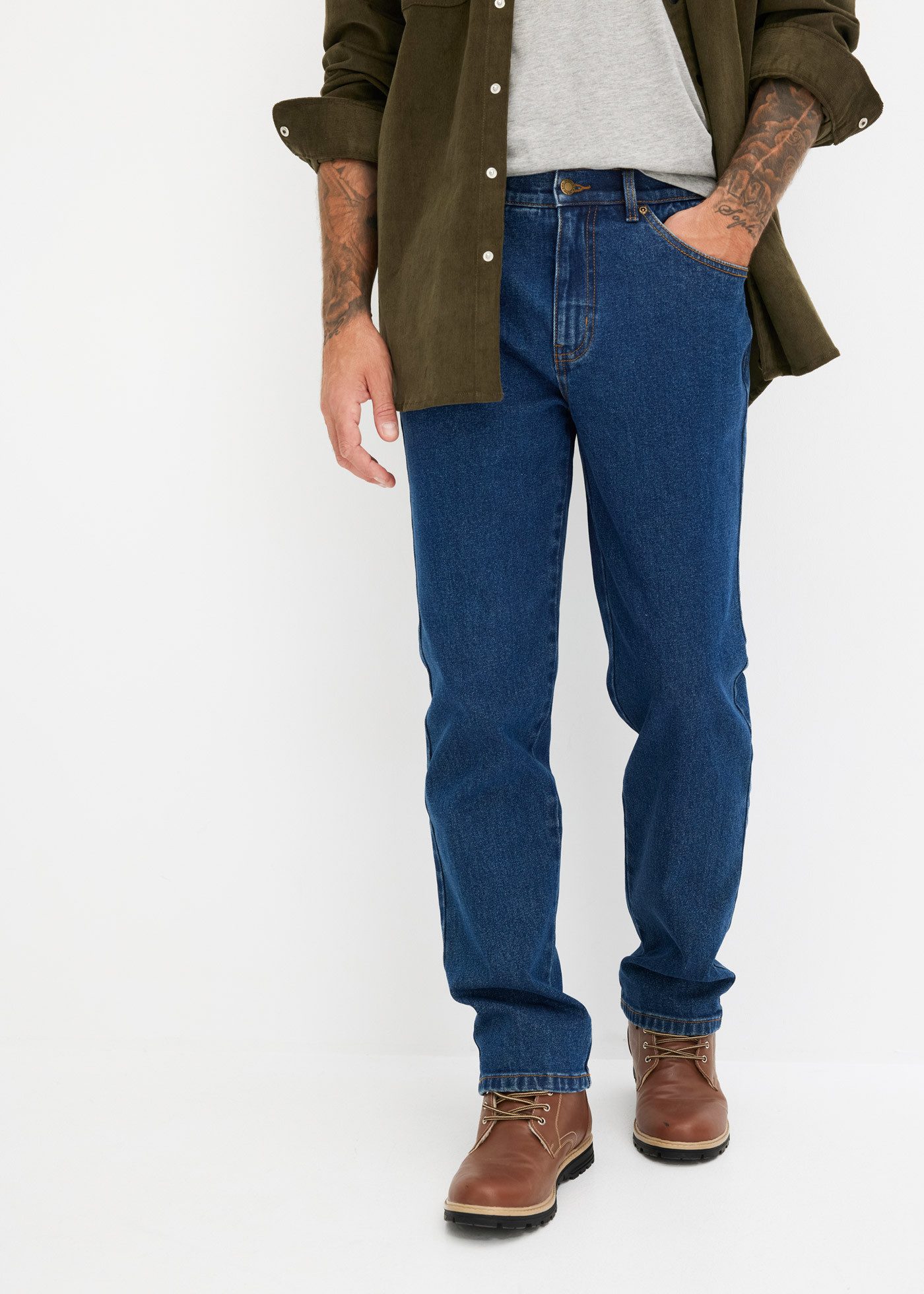 bonprix Gerade Jeans klassische Passform, aus Baumwolle mit Elasthan