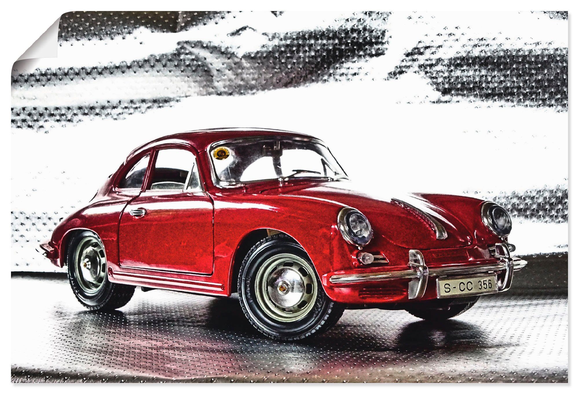Artland Wandbild Klassiker - Der Porsche 356, Auto (1 St), als Alubild, Outdoorbild, Leinwandbild, Poster, Wandaufkleber