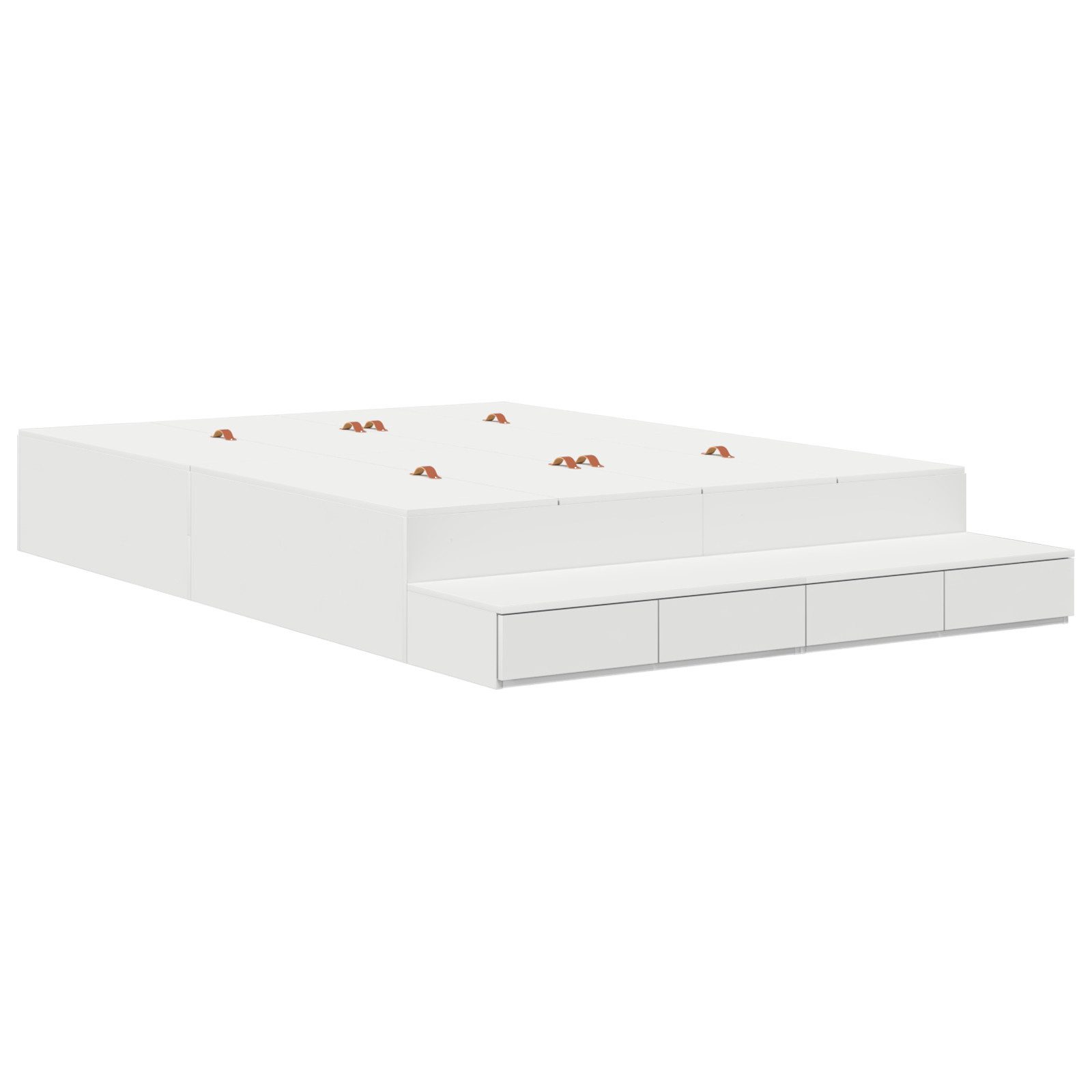vidaXL Bett Stauraumbett weiß 135x190 cm günstig online kaufen