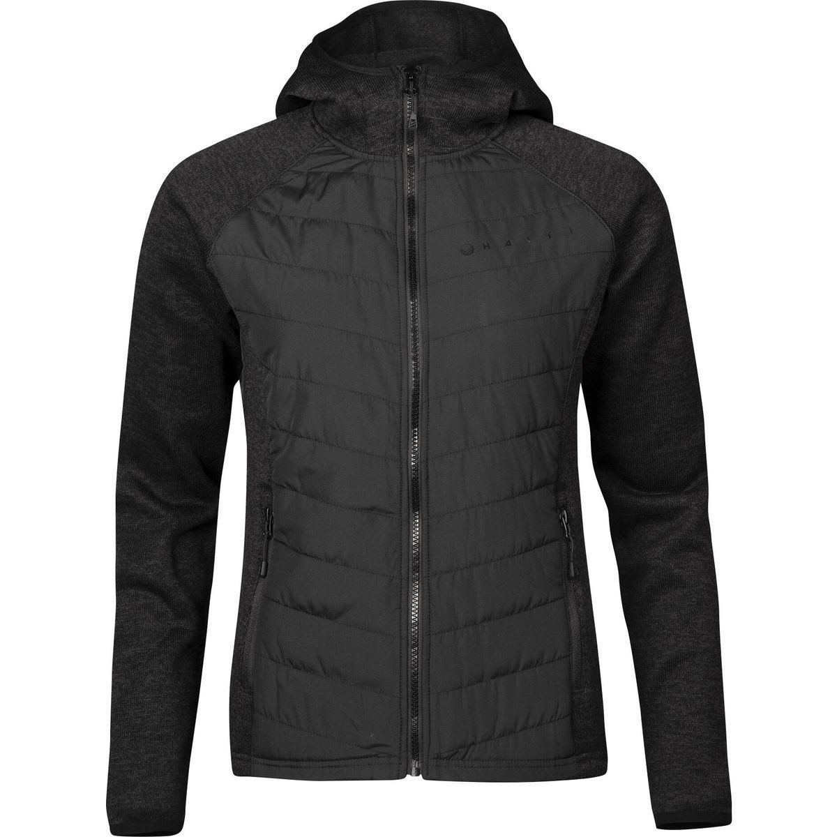 HALTI Outdoorjacke Streams W Hybrid Knit Layer Jacket Vielseitige Hybridjacke aus Recy Knit Fleece mit winddichter