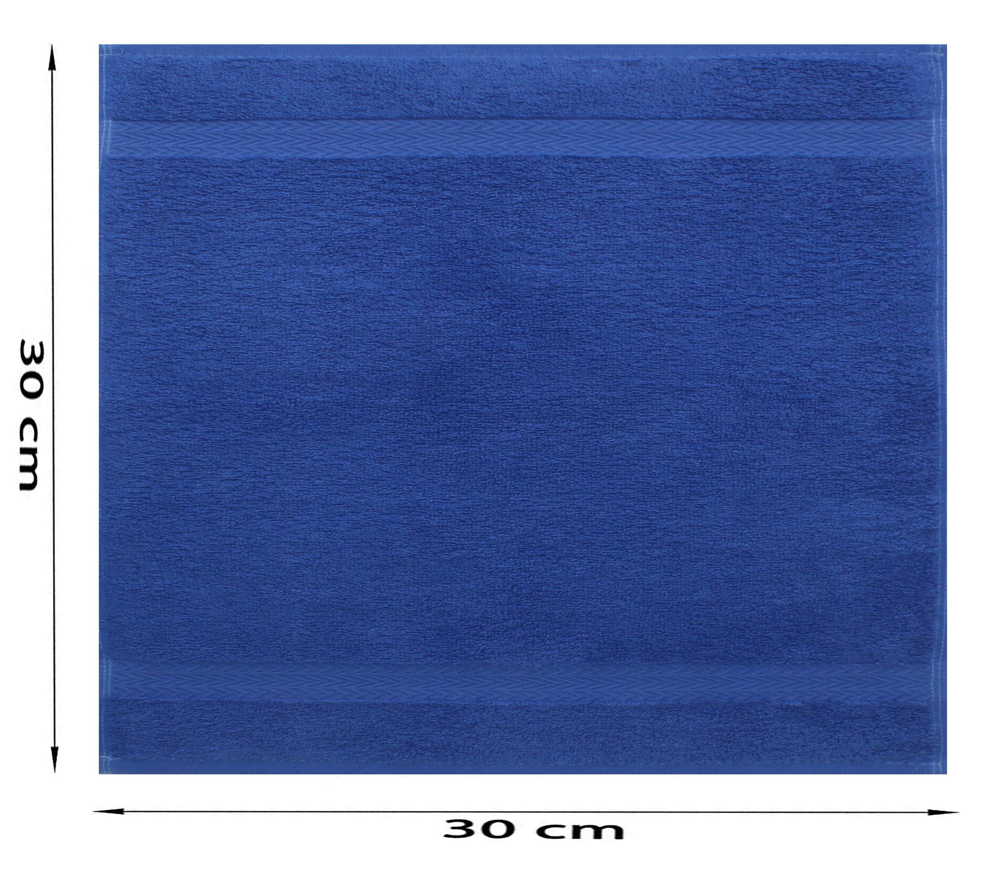 10 cm royalblau/schwarz Seiftücher Betz Premium Stück 30x30 100% Baumwolle Seiftuch