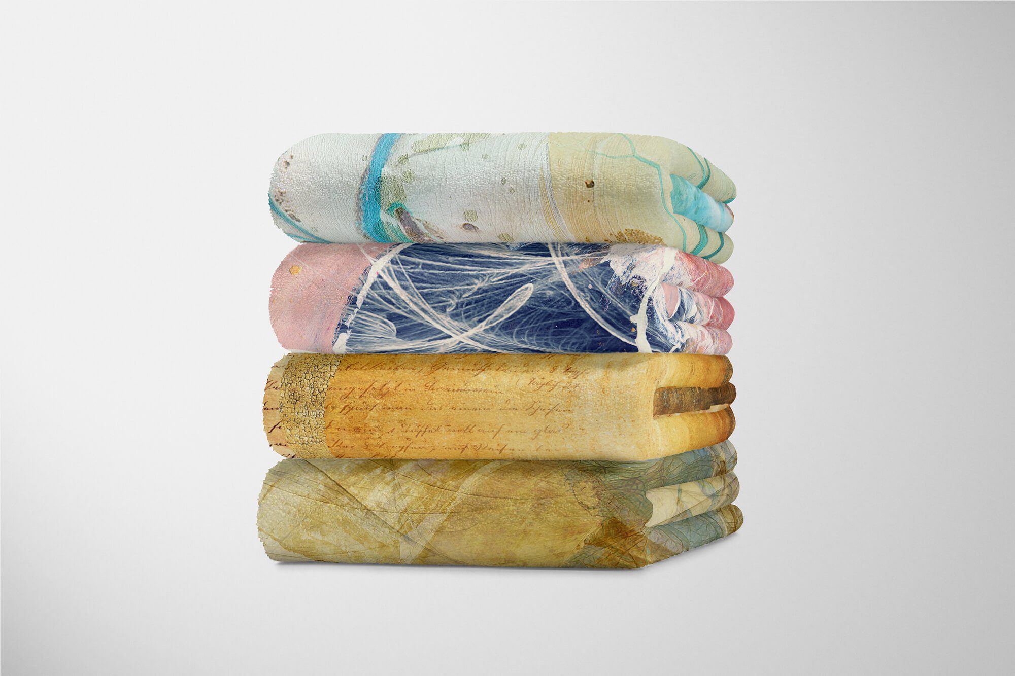 Saunatuch Handtuch Motiv, Baumwolle-Polyester-Mix Art (1-St), Strandhandtuch Enigma Kuscheldecke abstrakten Handtücher Handtuch Sinus mit