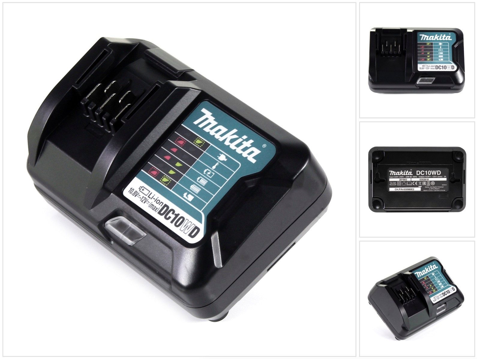 Makita DC 10 WD Ladegerät für 10,8 - 12V Li-Ion Akkus (197343-0) Schnelllade-Gerät